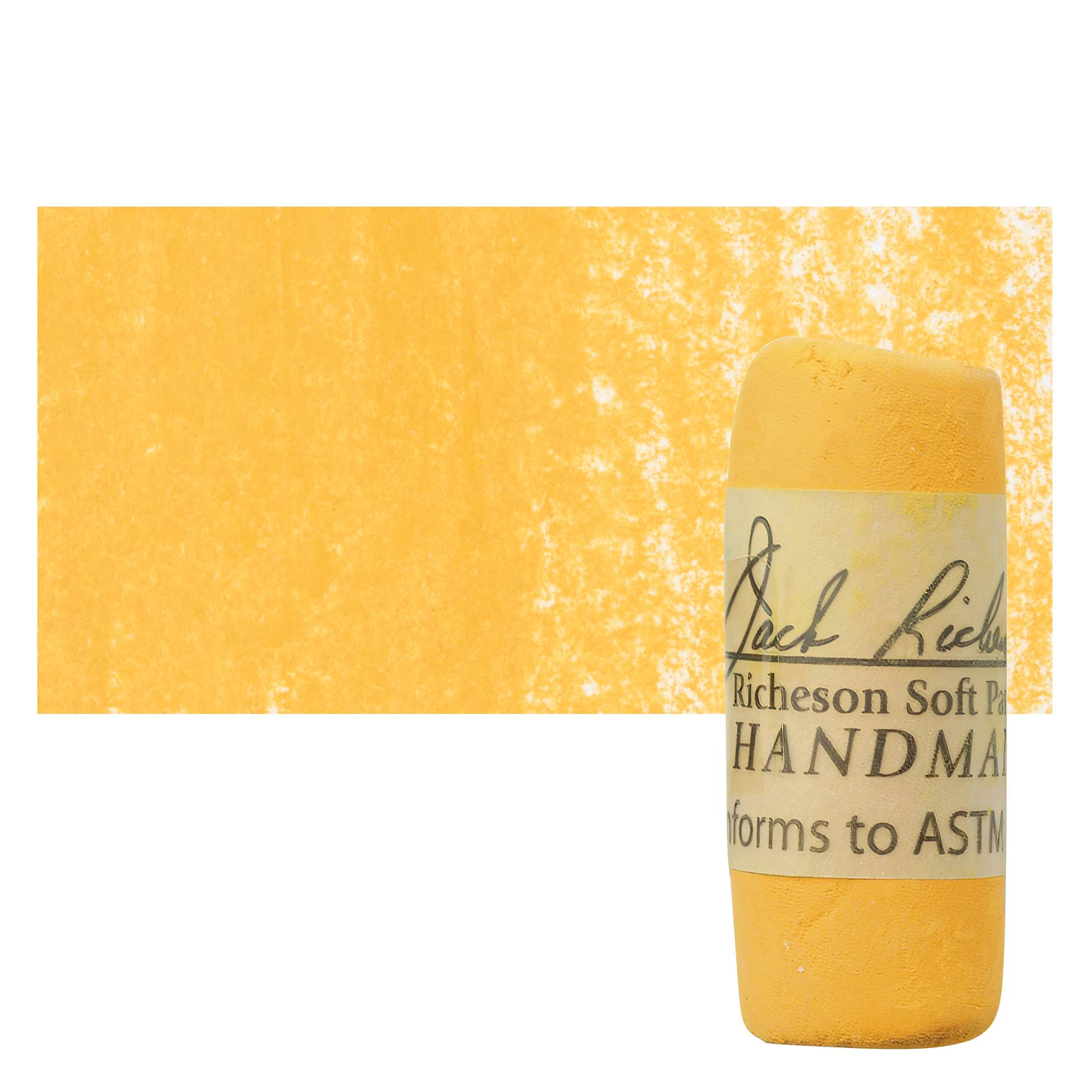 Richeson Soft Handrolled Pastel - Earth Yellow EY20, pastel and swatch