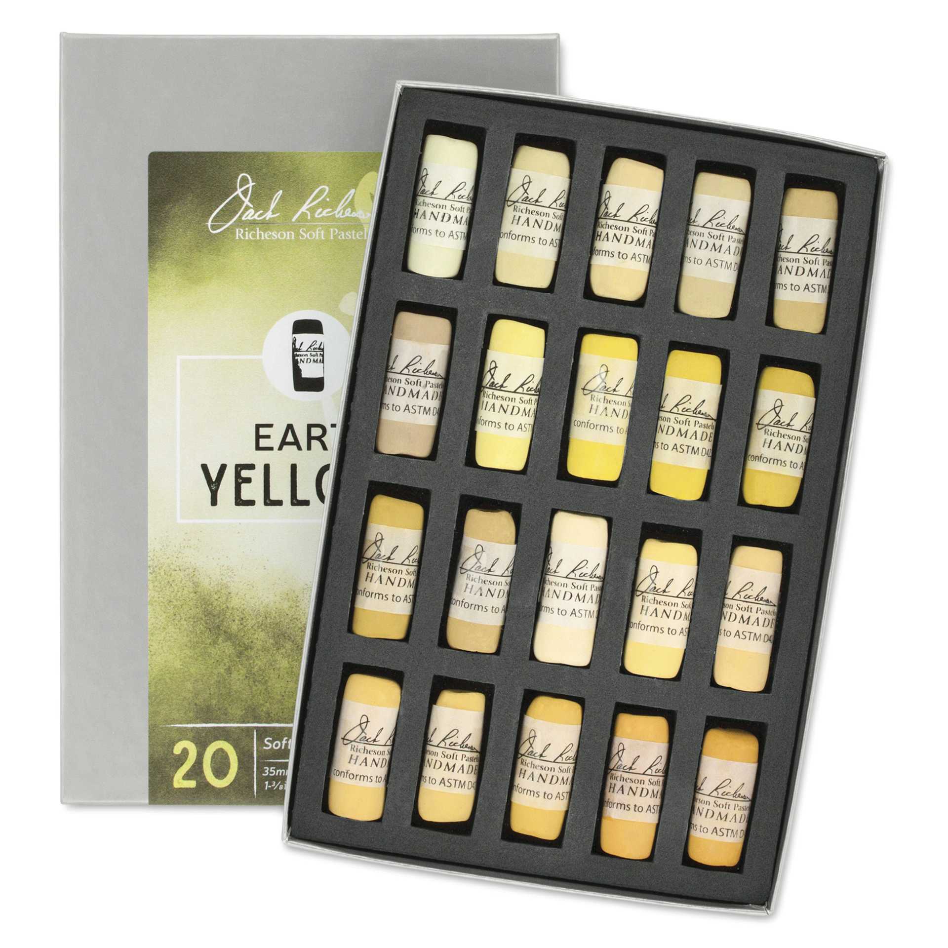 Richeson Soft Handrolled Pastels - Earth Yellows, Set of 20