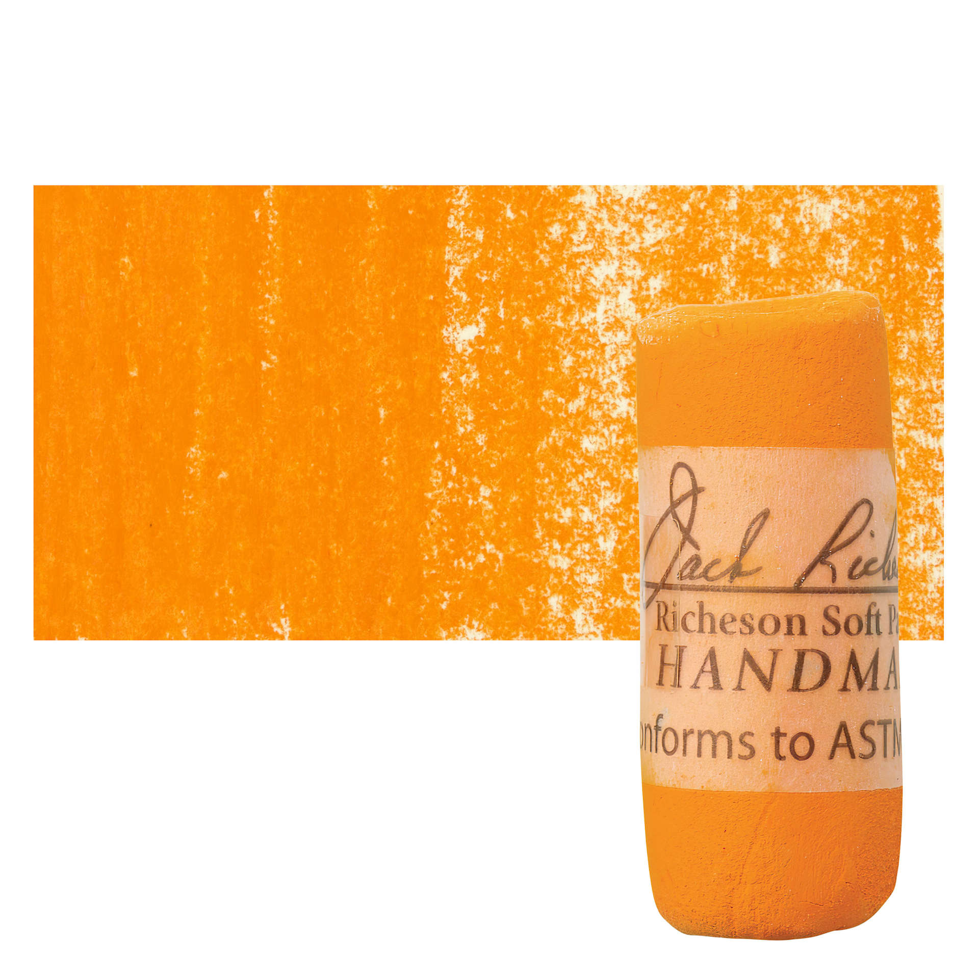 Richeson Soft Handrolled Pastel - Orange O8, pastel and swatch