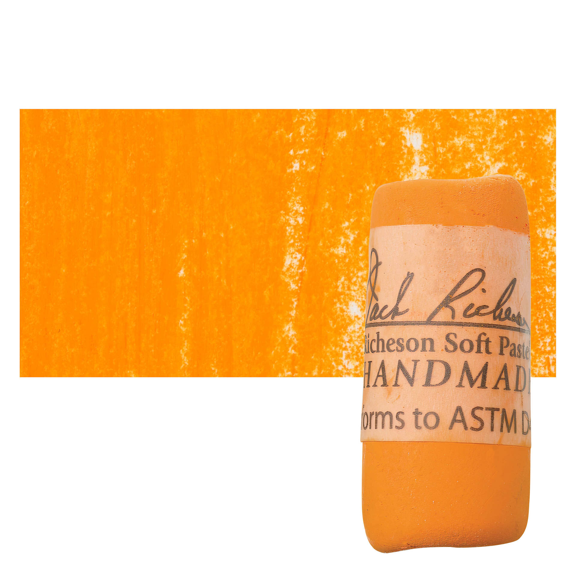 Richeson Soft Handrolled Pastel - Orange O9, pastel and swatch