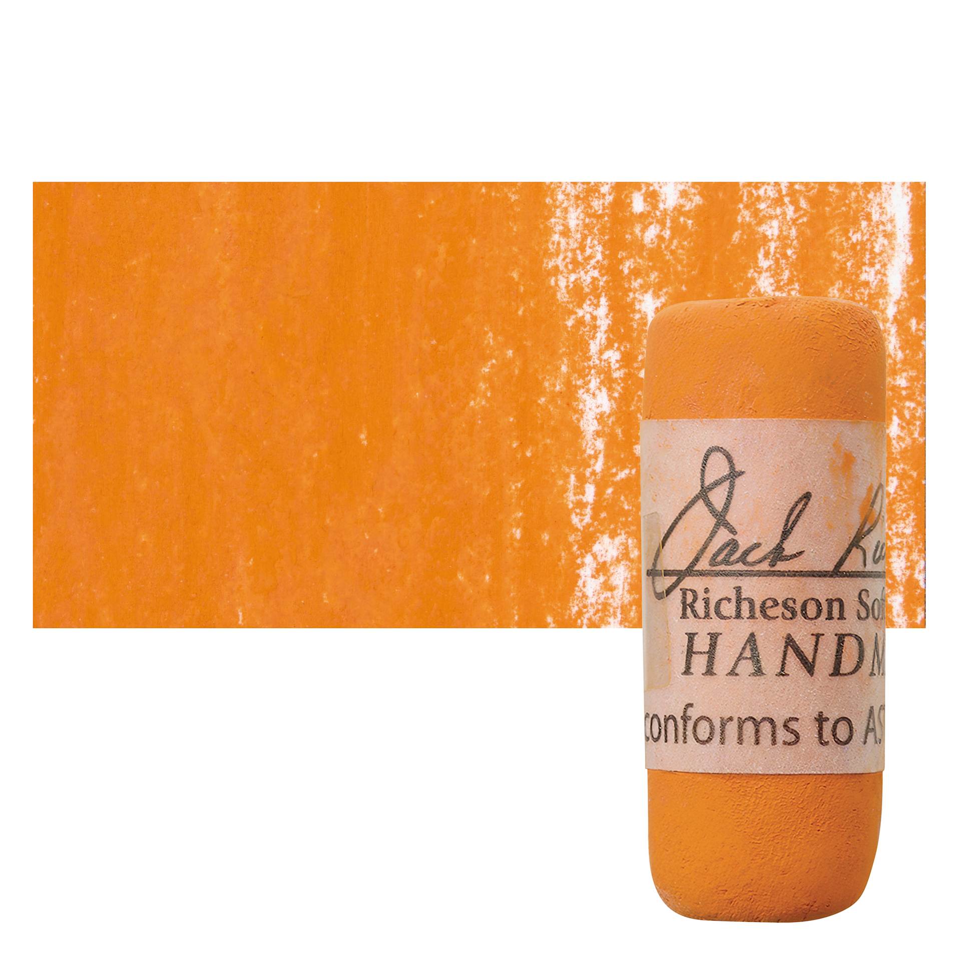 Richeson Soft Handrolled Pastel - Earth Orange EO24, pastel and swatch