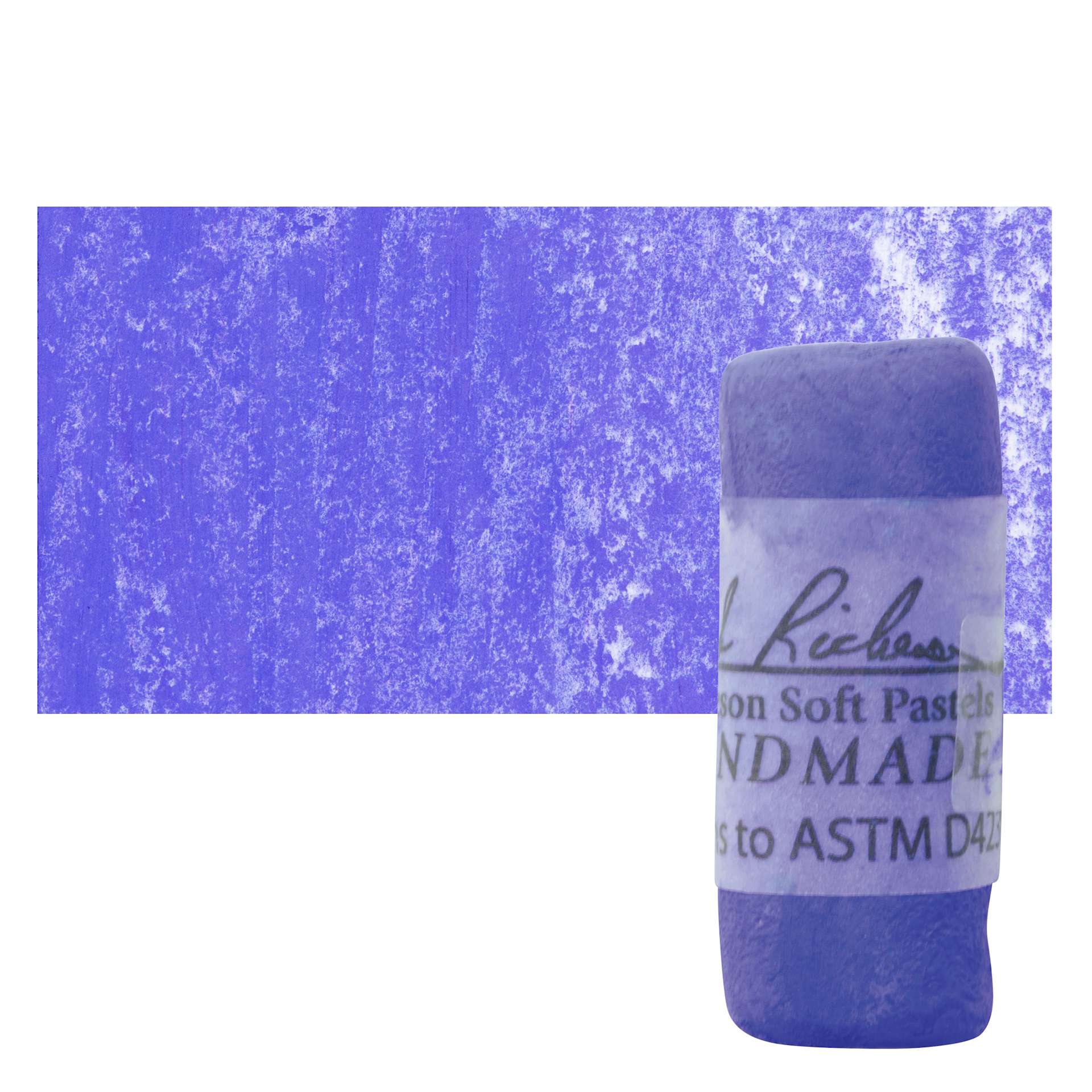 Richeson Soft Handrolled Pastel - Blue B33, pastel and swatch