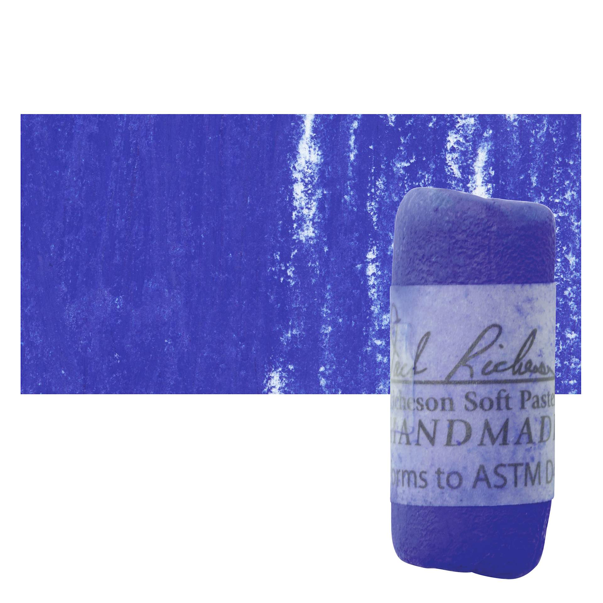 Richeson Soft Handrolled Pastel - Blue B35, pastel and swatch