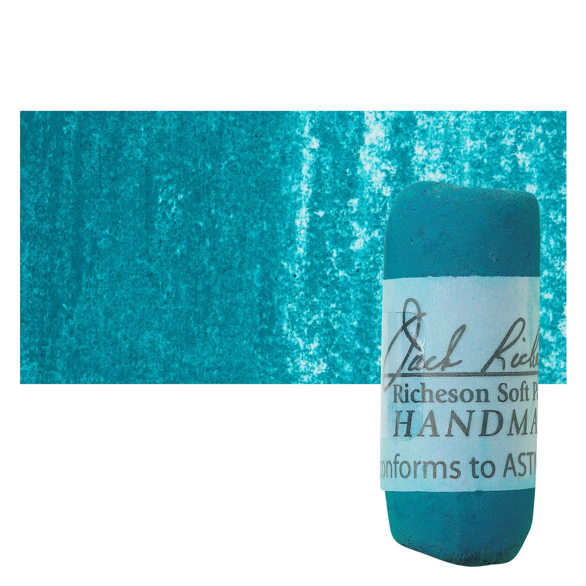 Richeson Soft Handrolled Pastel - Turquoise Blue TB3, pastel and swatch