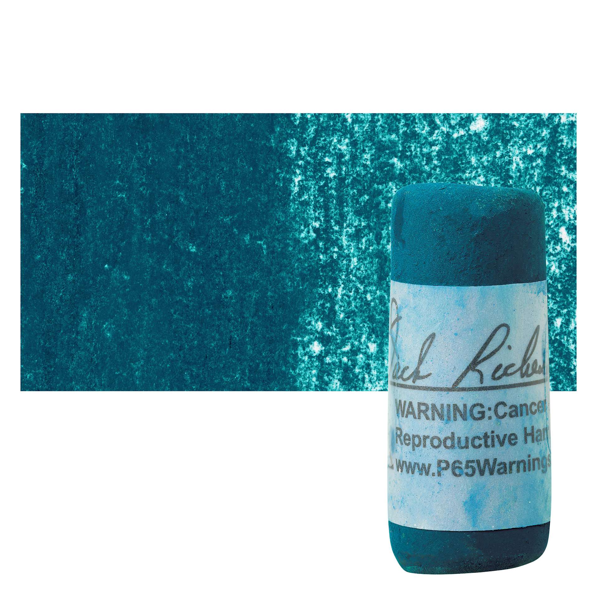 Richeson Soft Handrolled Pastel - Turquoise Blue TB6, pastel and swatch