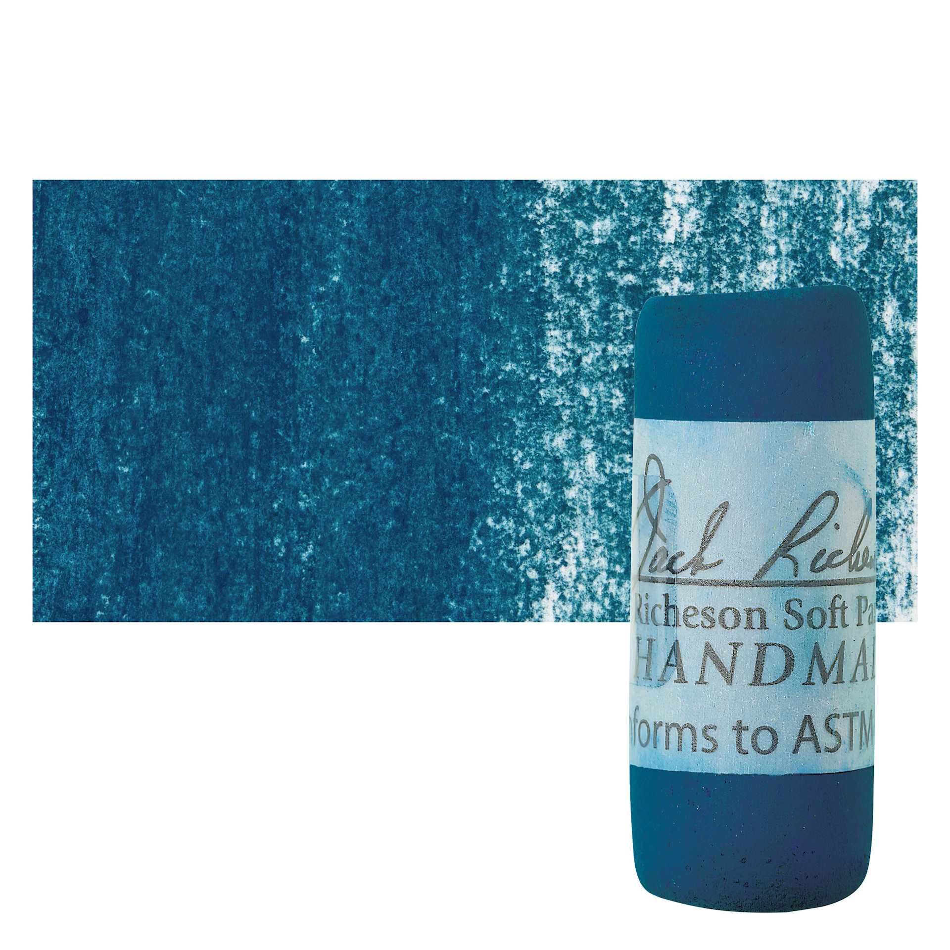 Richeson Soft Handrolled Pastel - Turquoise Blue TB12, pastel and swatch