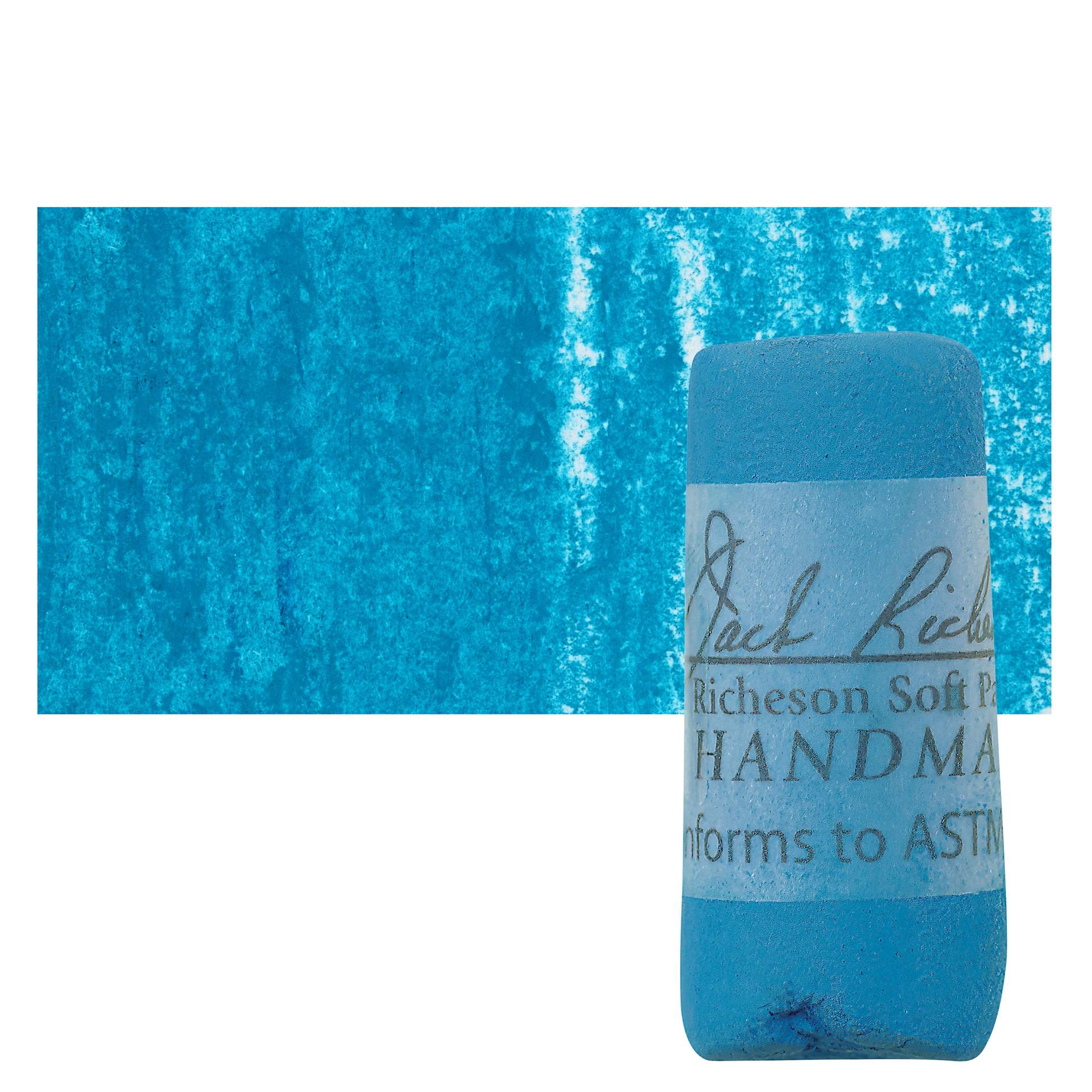 Richeson Soft Handrolled Pastel - Turquoise Blue TB19, pastel and swatch
