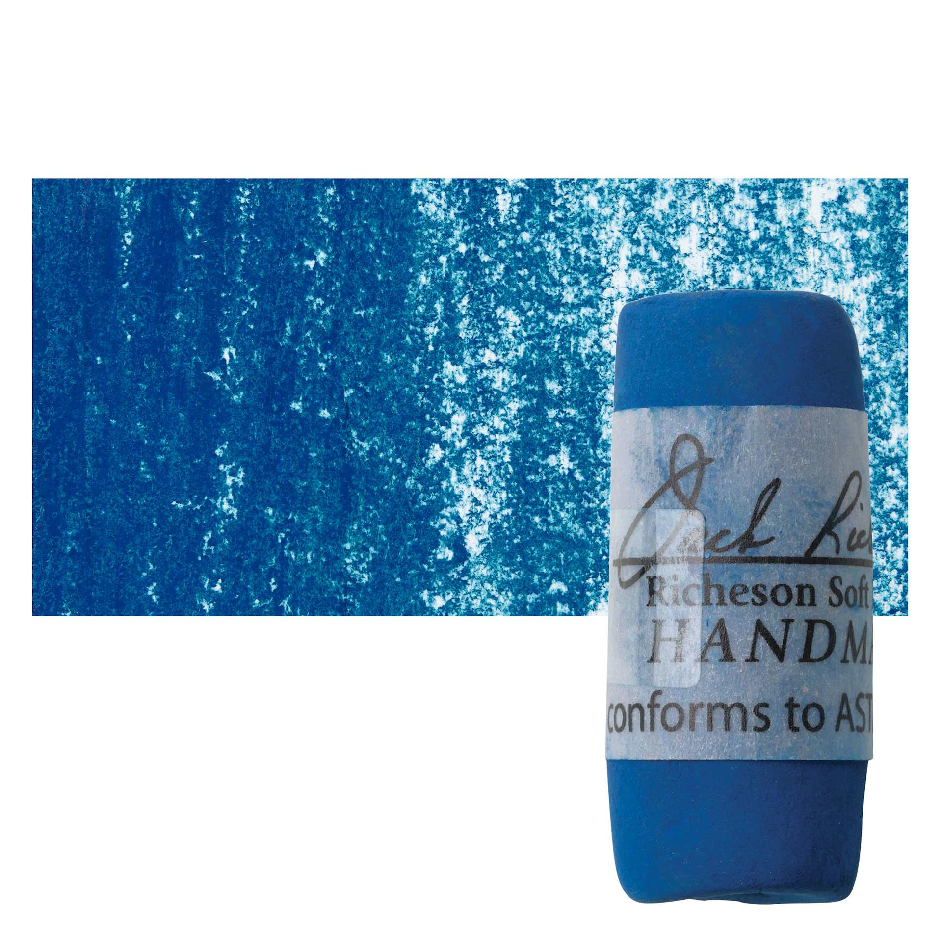 Richeson Soft Handrolled Pastel - Turquoise Blue TB27, pastel and swatch