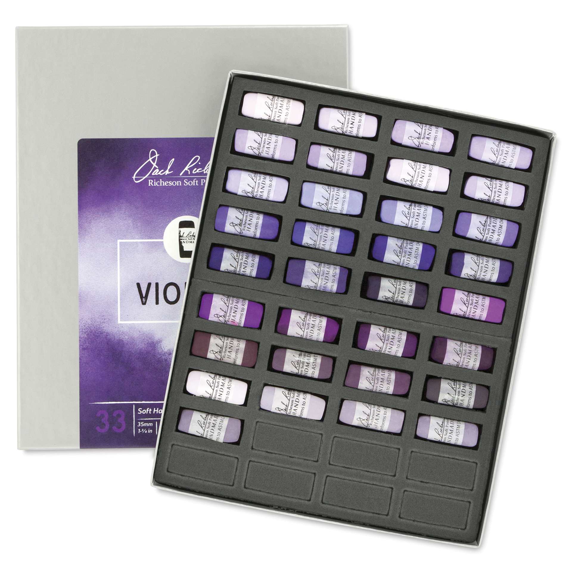 Richeson Soft Handrolled Pastels - Violets, Set of 33