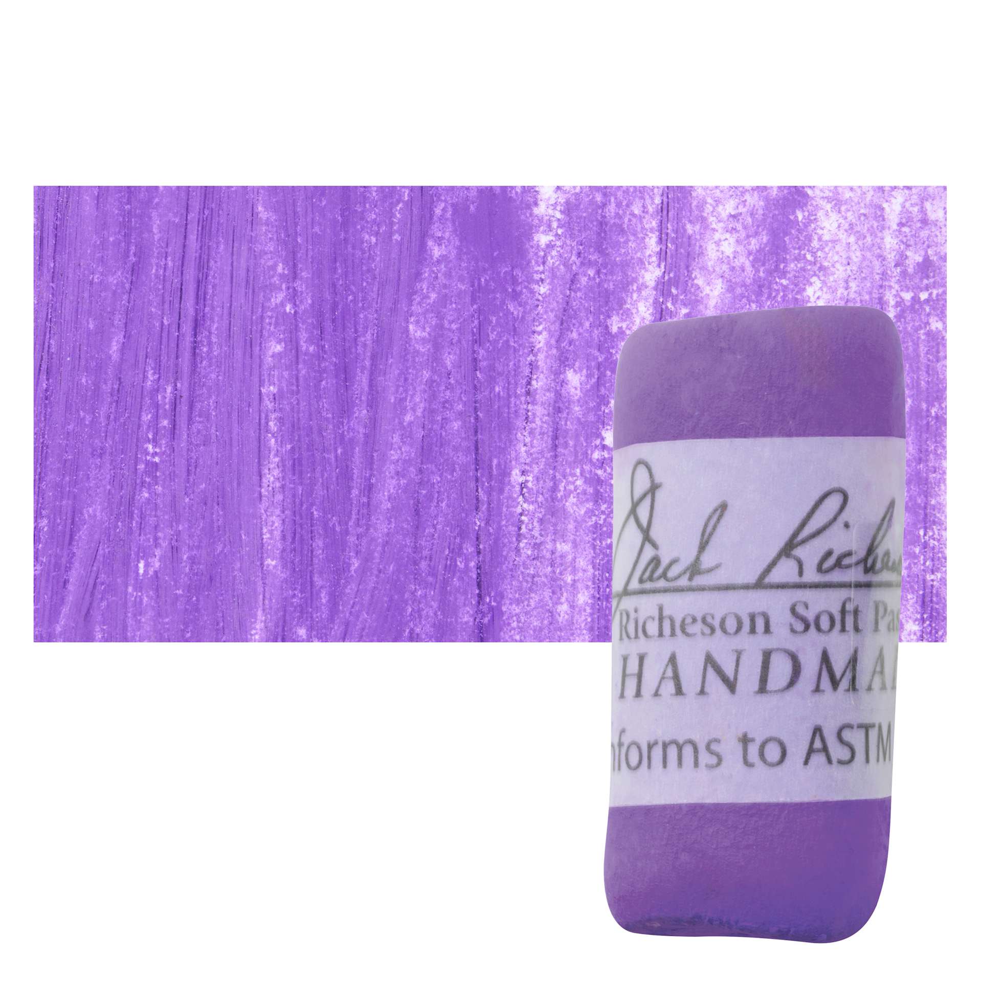 Richeson Soft Handrolled Pastel - Violet V12, pastel and swatch