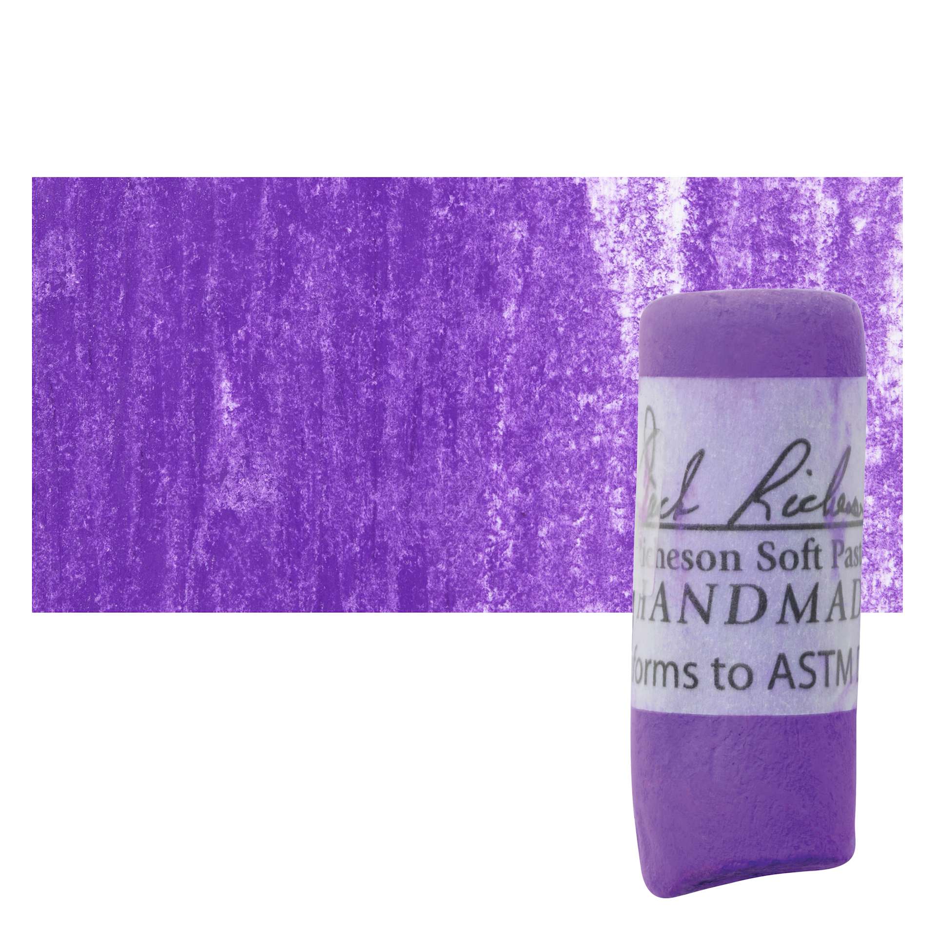 Richeson Soft Handrolled Pastel - Violet V13, pastel and swatch