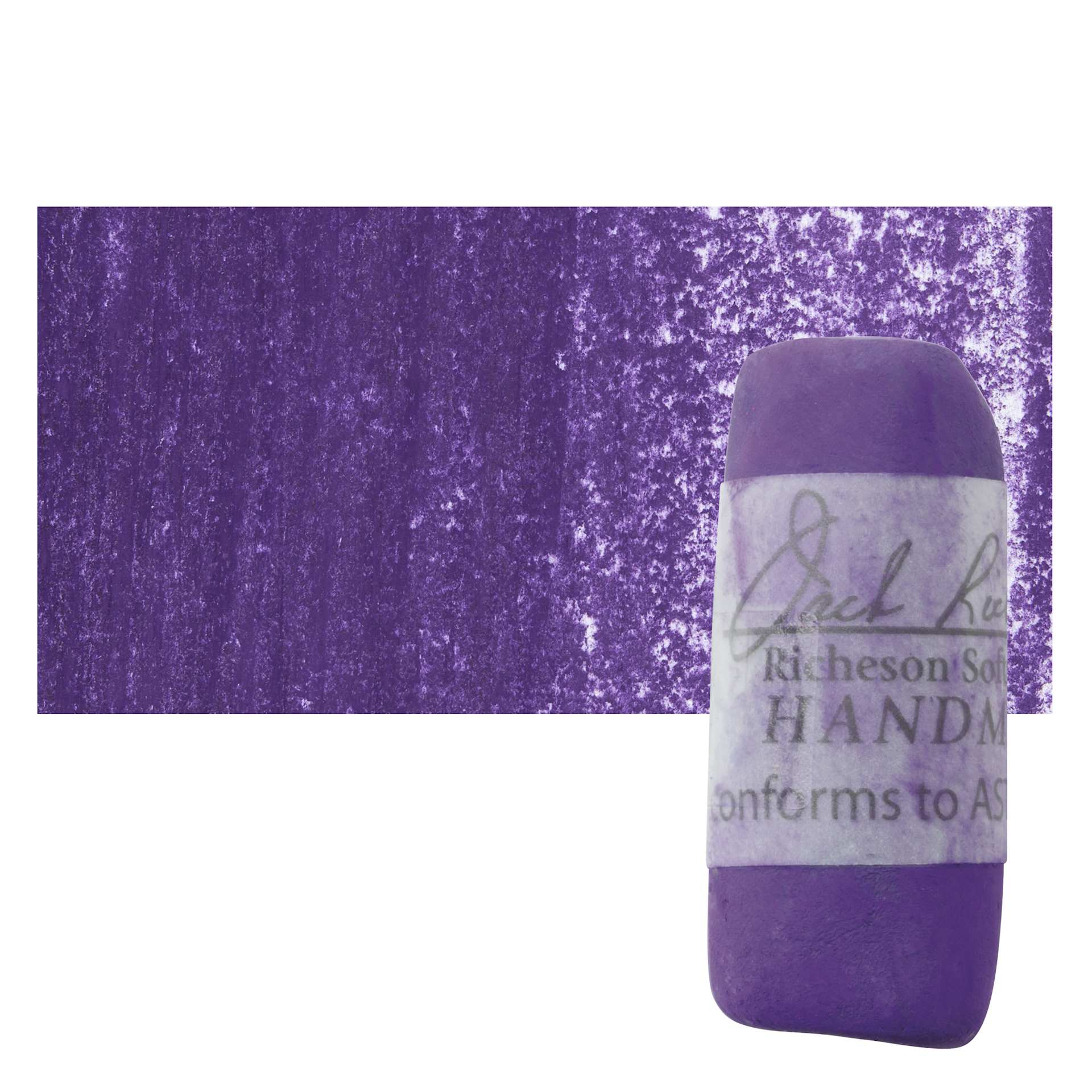 Richeson Soft Handrolled Pastel - Violet V16, pastel and swatch