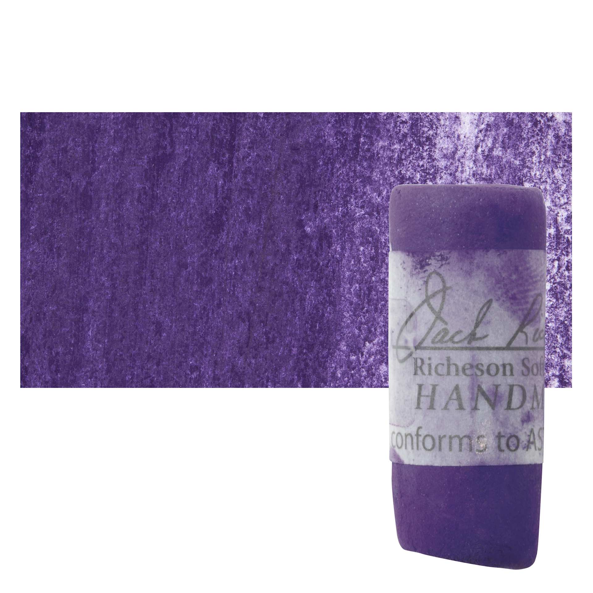 Richeson Soft Handrolled Pastel - Violet V18, pastel and swatch