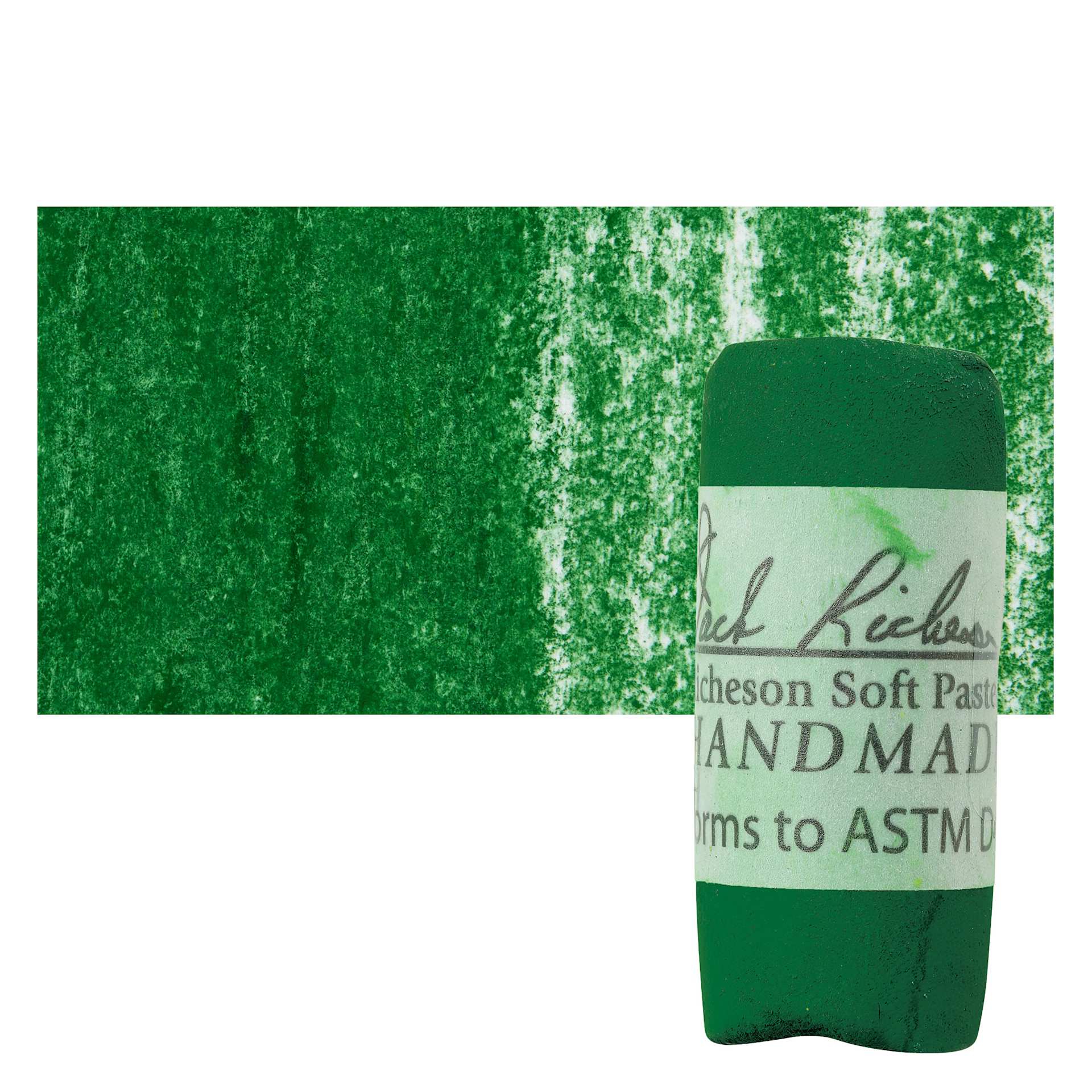 Richeson Soft Handrolled Pastel - Green G21, pastel and swatch