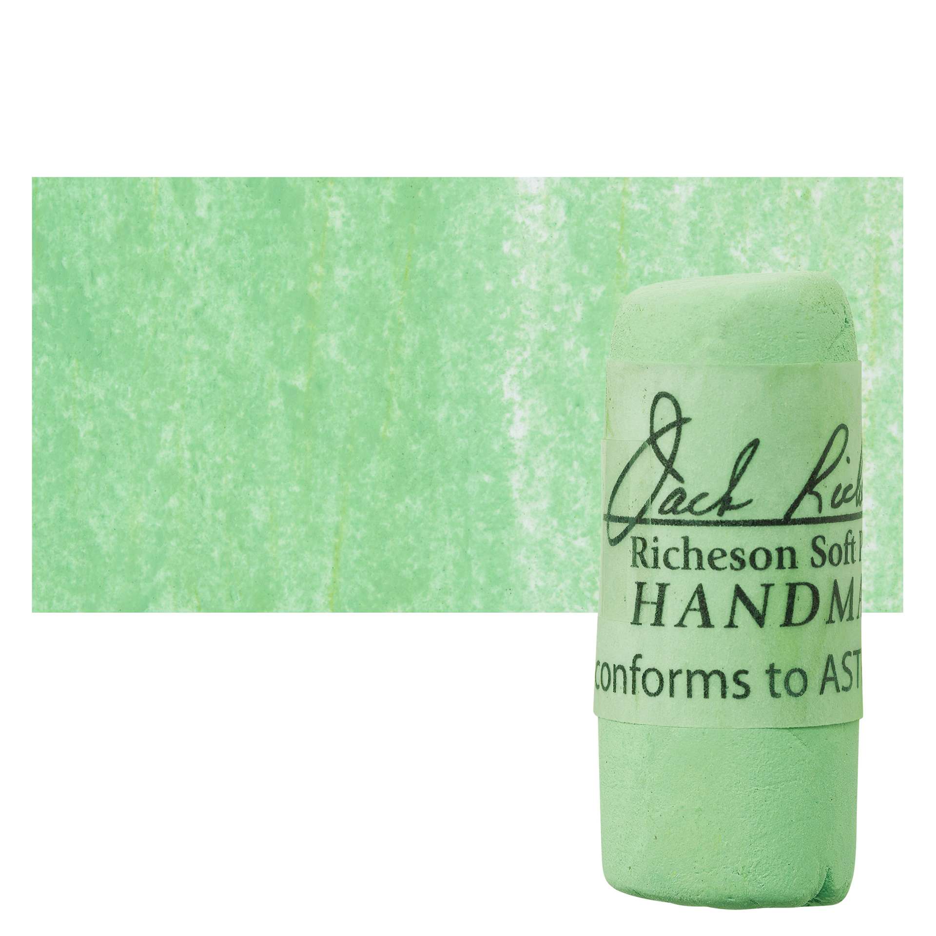 Richeson Soft Handrolled Pastel - Green G47, pastel and swatch