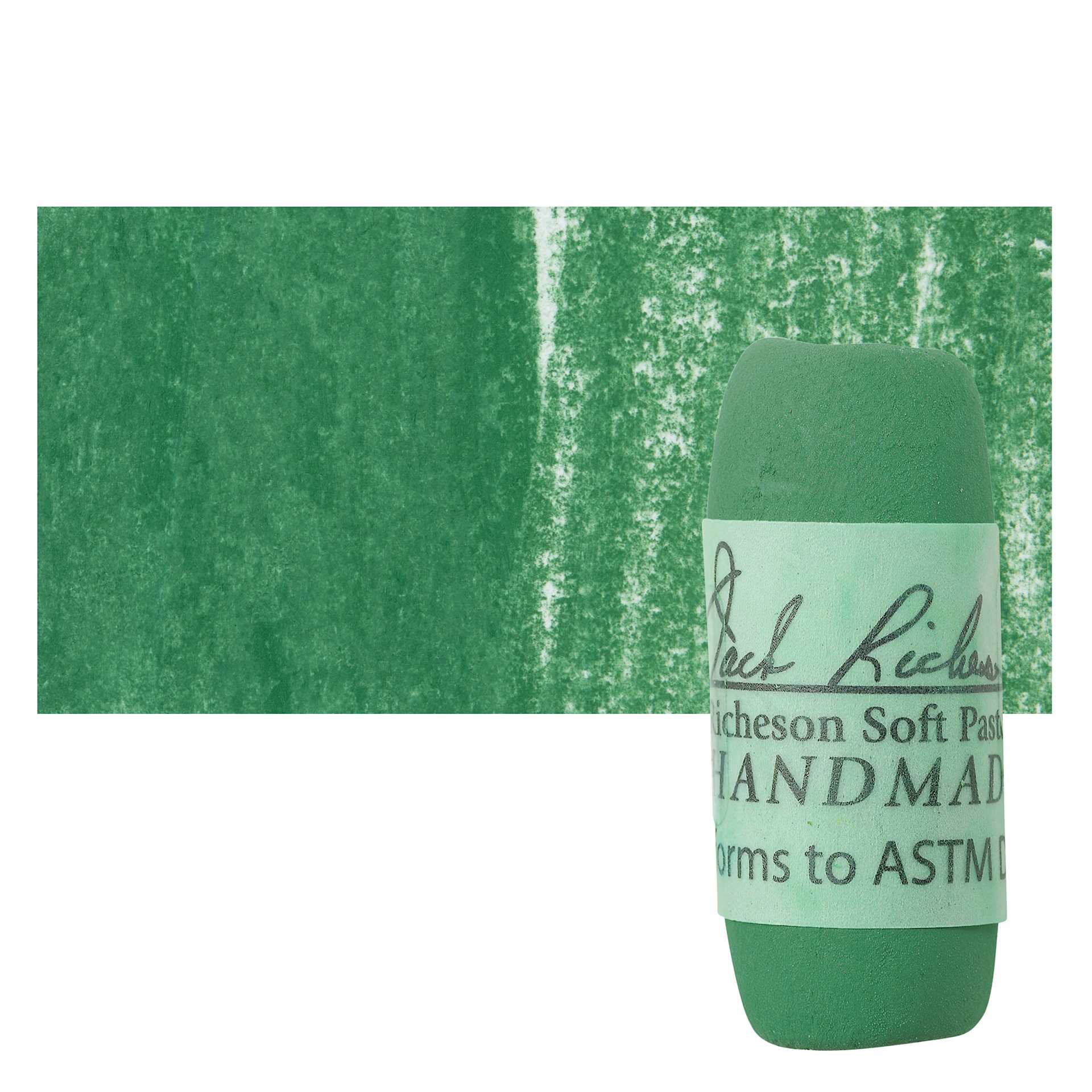 Richeson Soft Handrolled Pastel - Green G51, pastel and swatch