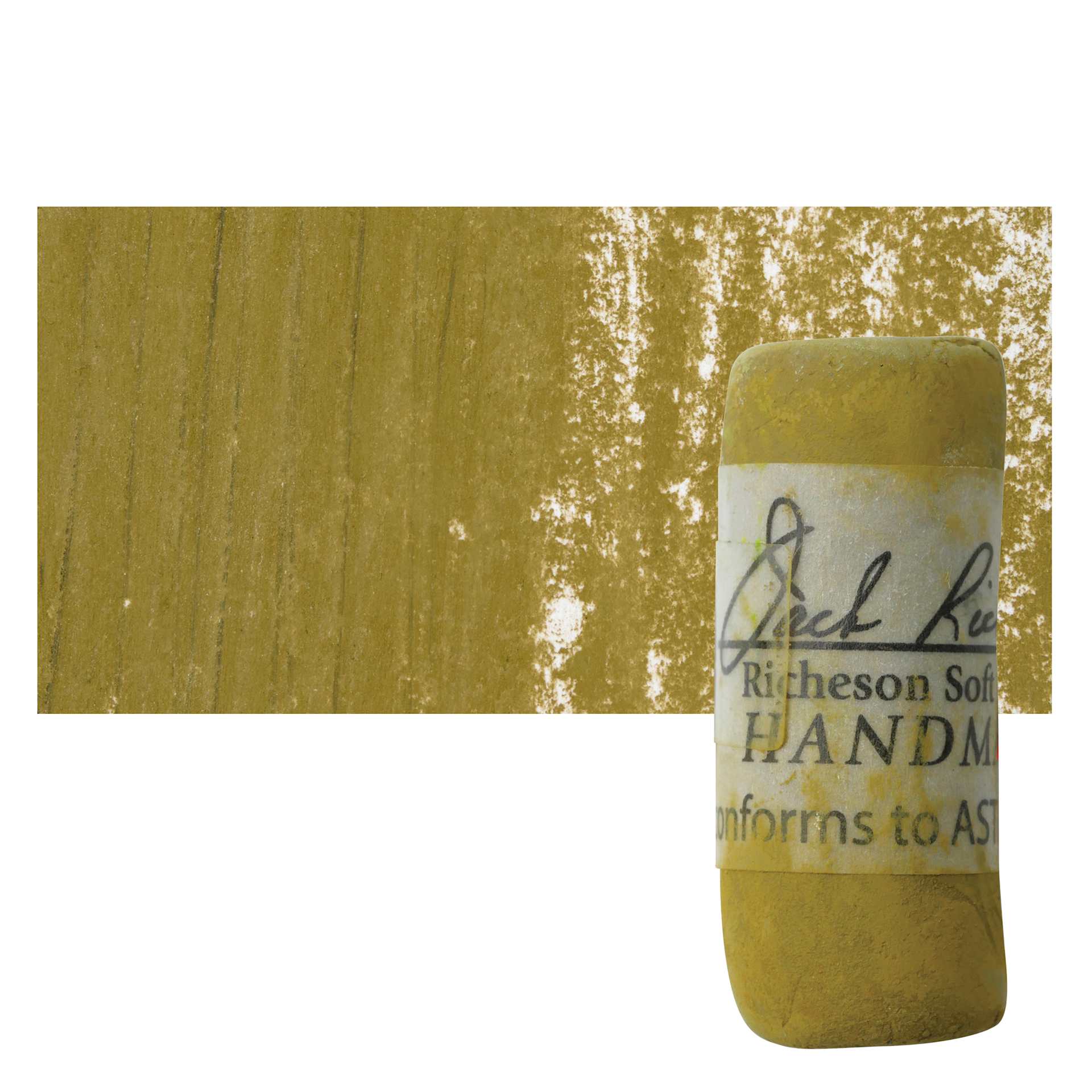 Richeson Soft Handrolled Pastel - Earth Green EG9, pastel and swatch