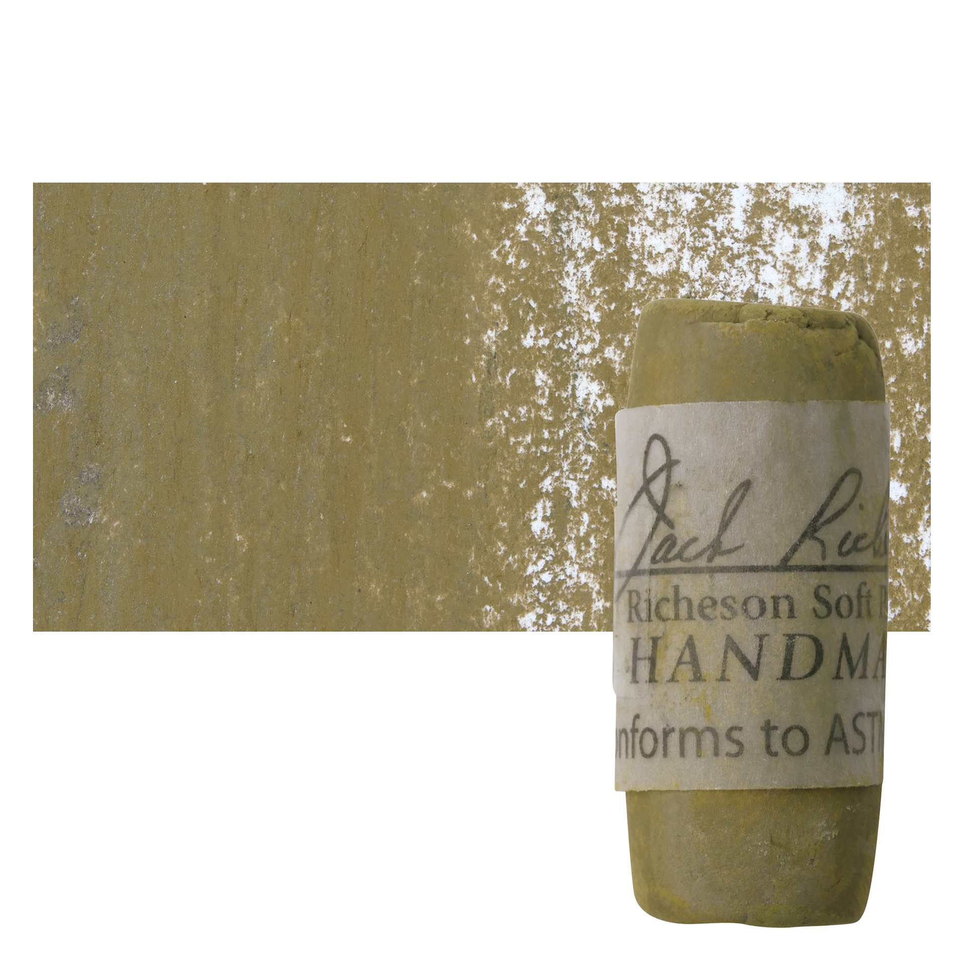 Richeson Soft Handrolled Pastel - Earth Green EG10, pastel and swatch