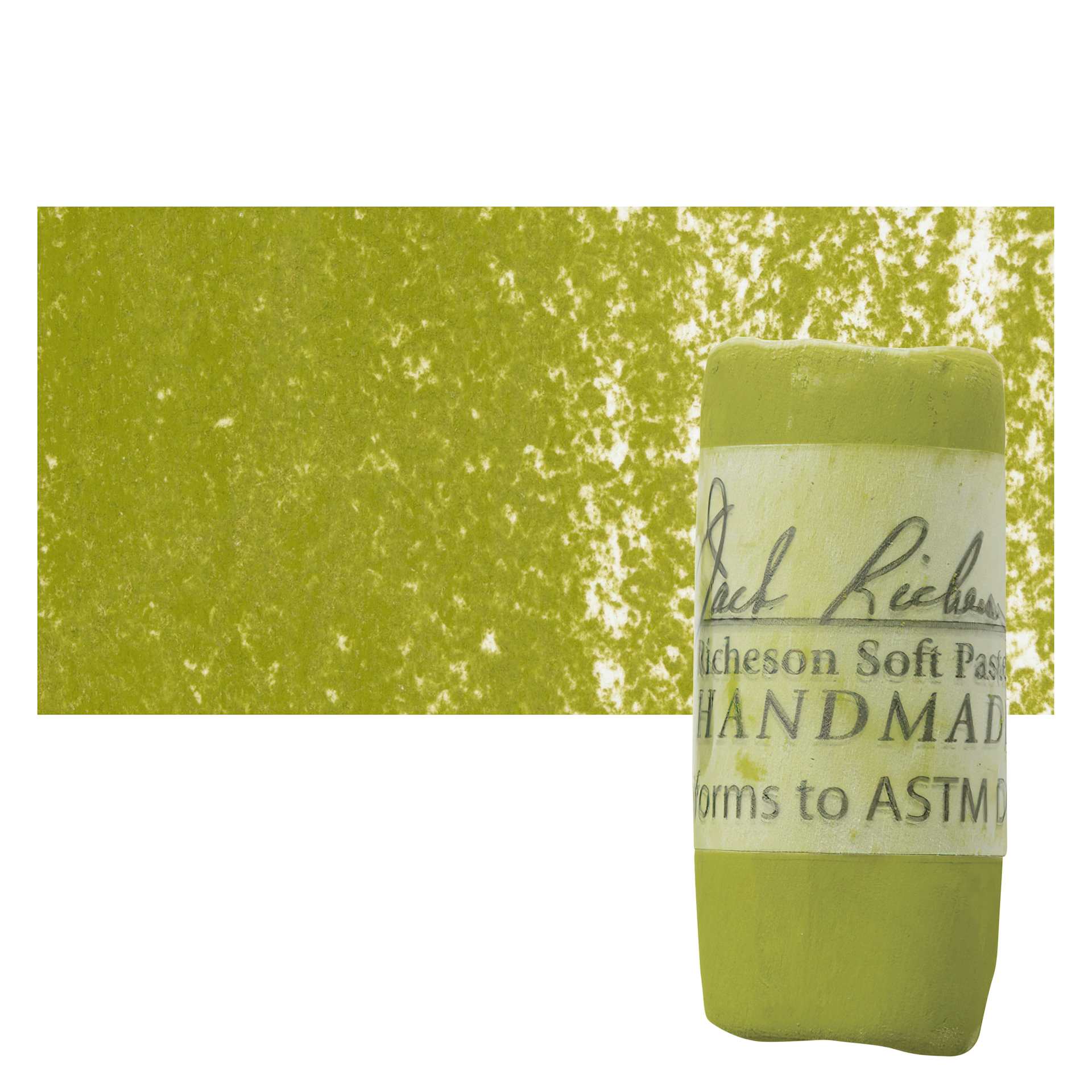 Richeson Soft Handrolled Pastel - Earth Green EG21, pastel and swatch