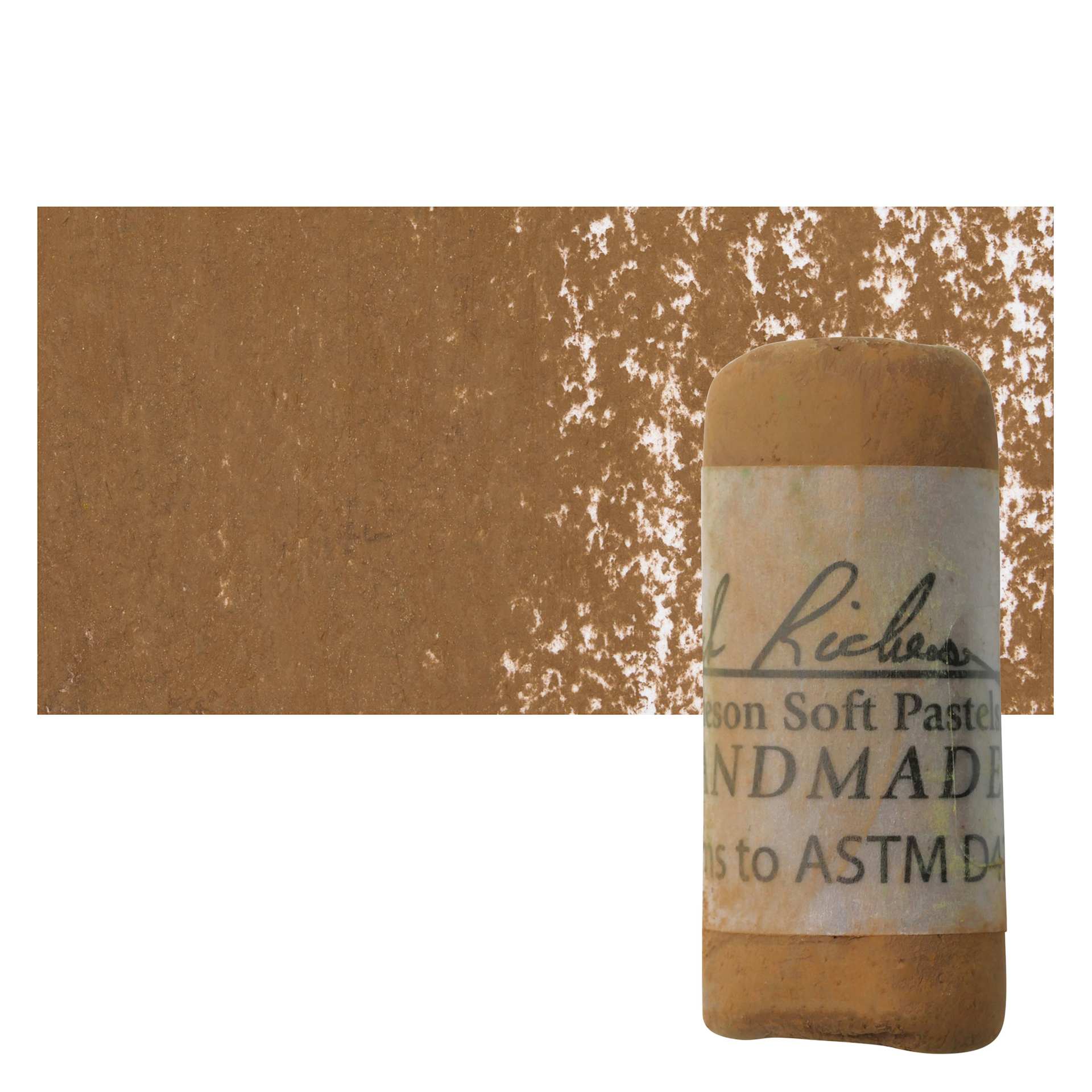 Richeson Soft Handrolled Pastel - Earth Brown EB7, pastel and swatch