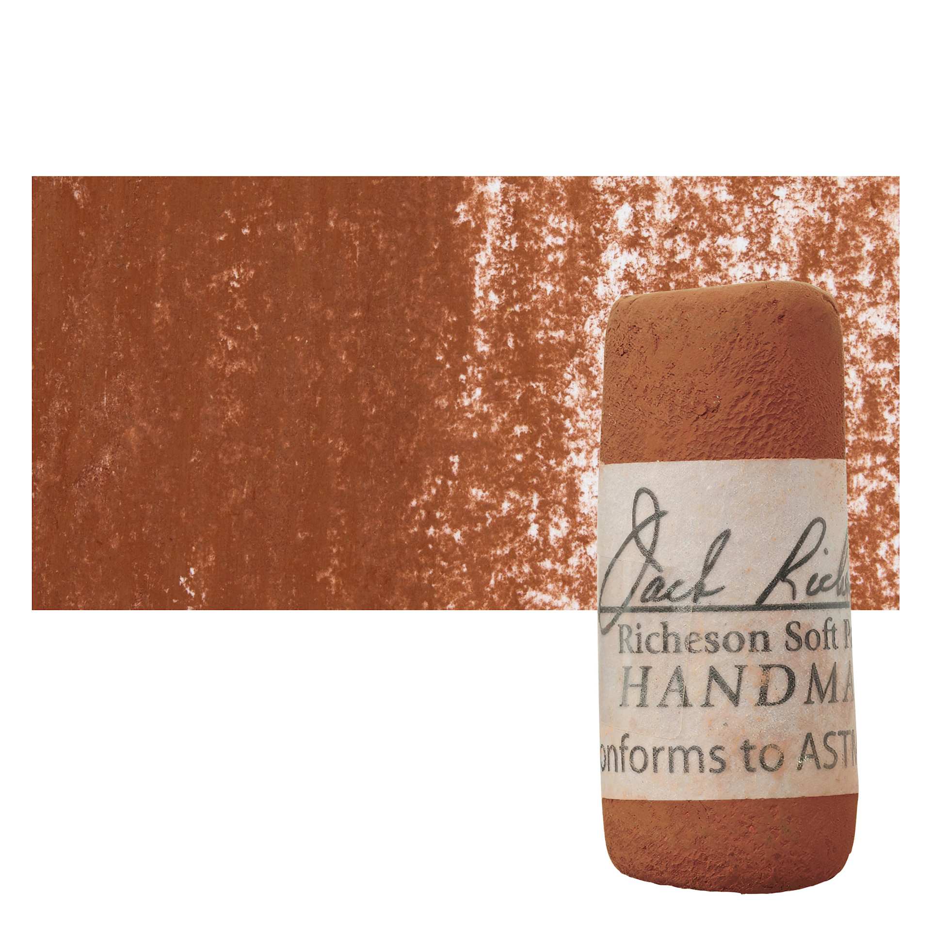 Richeson Soft Handrolled Pastel - Earth Brown EB12, pastel and swatch