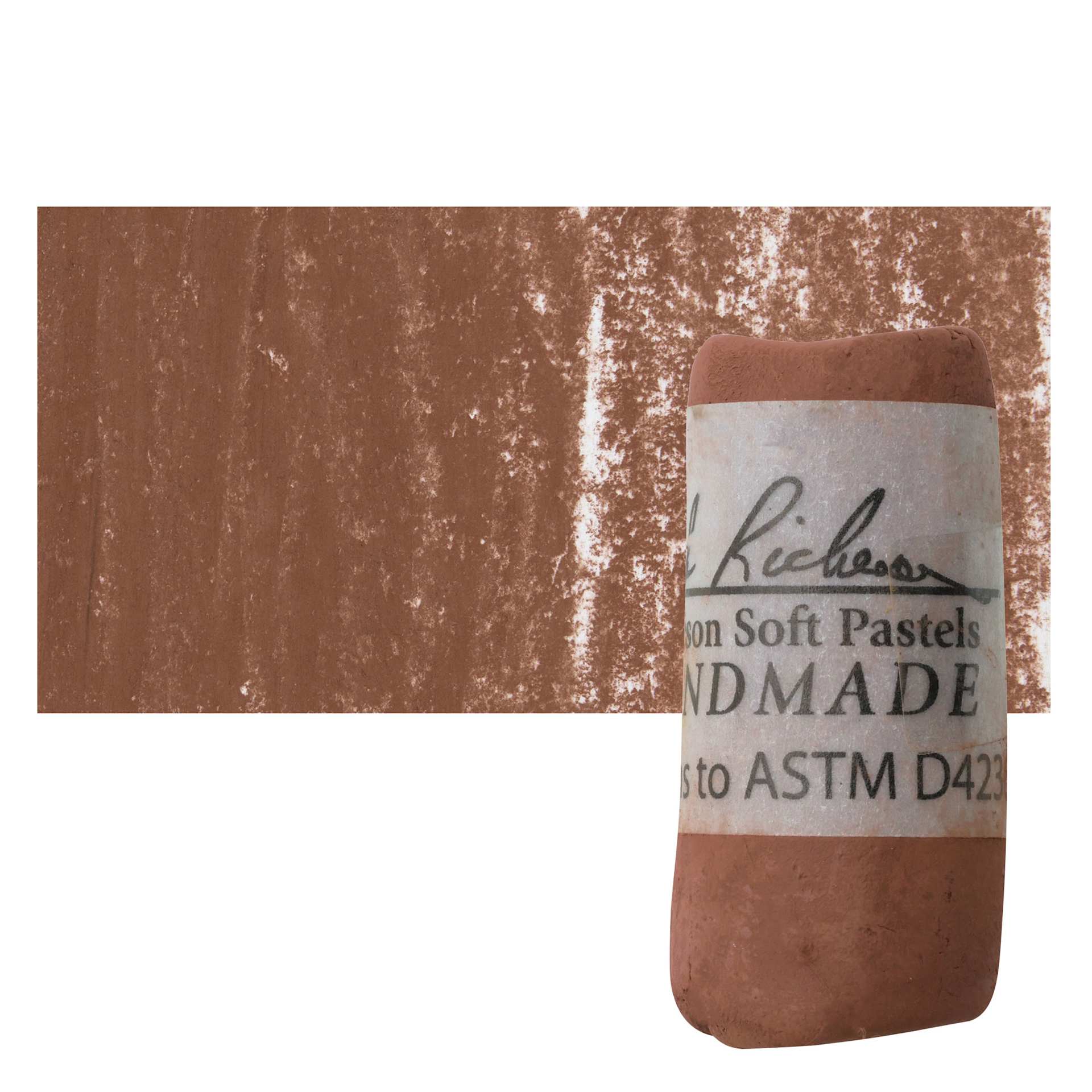 Richeson Soft Handrolled Pastel - Earth Brown EB16, pastel and swatch