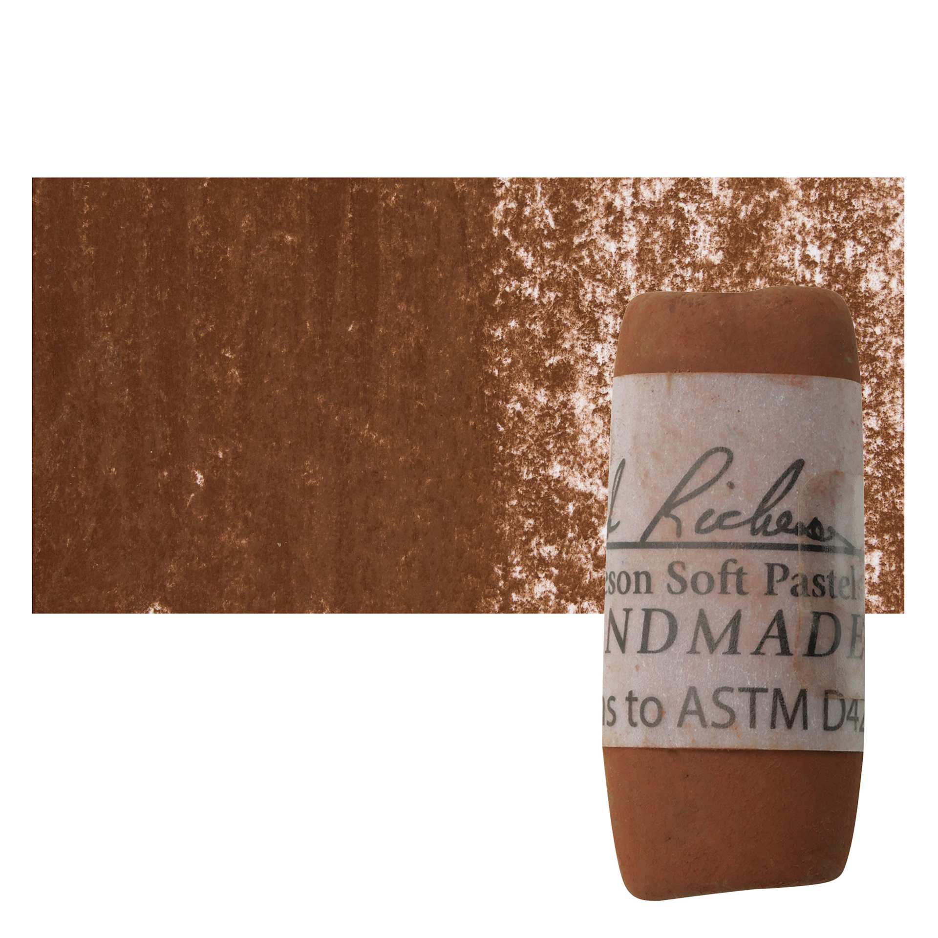 Richeson Soft Handrolled Pastel - Earth Brown EB17, pastel and swatch