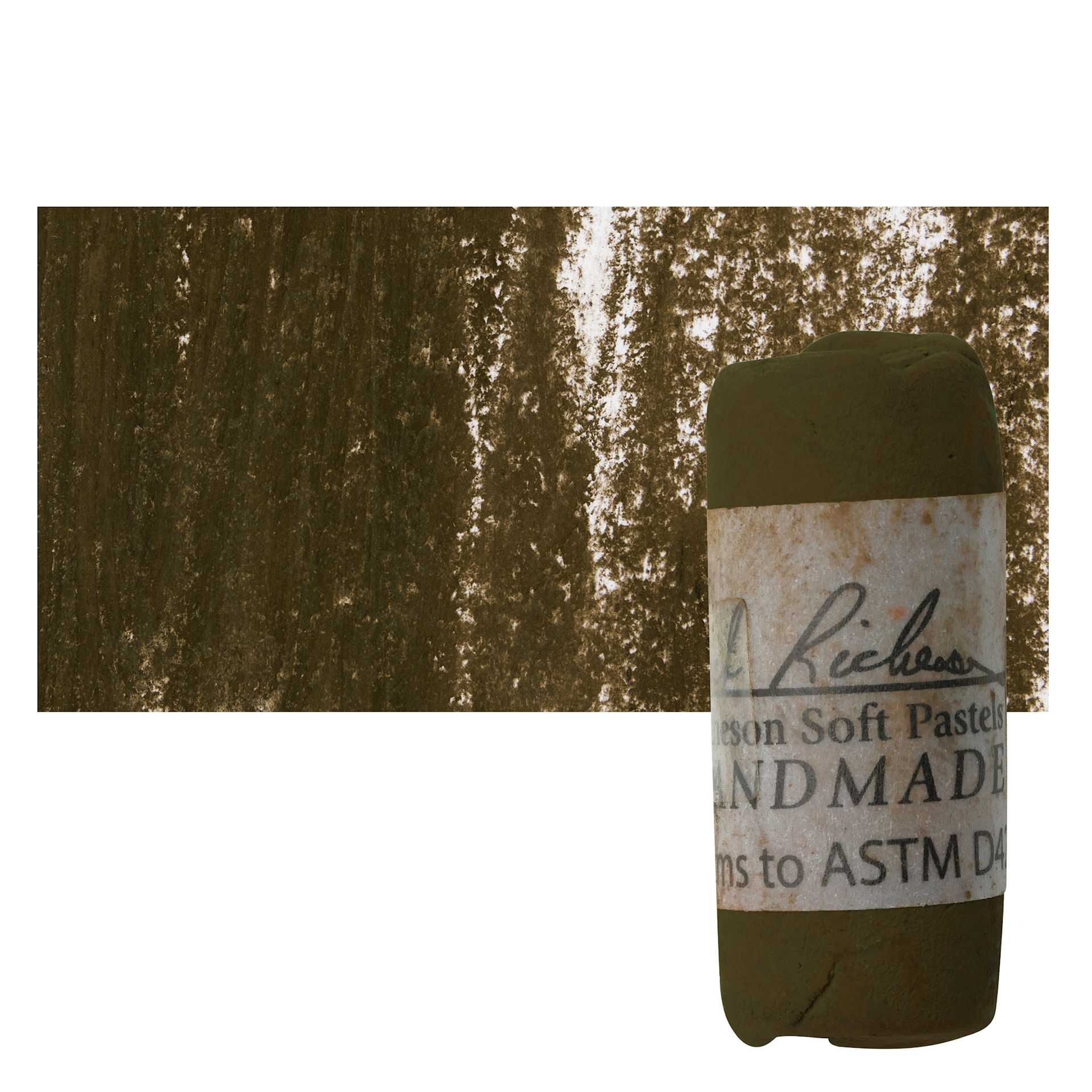 Richeson Soft Handrolled Pastel - Earth Brown EB19, pastel and swatch