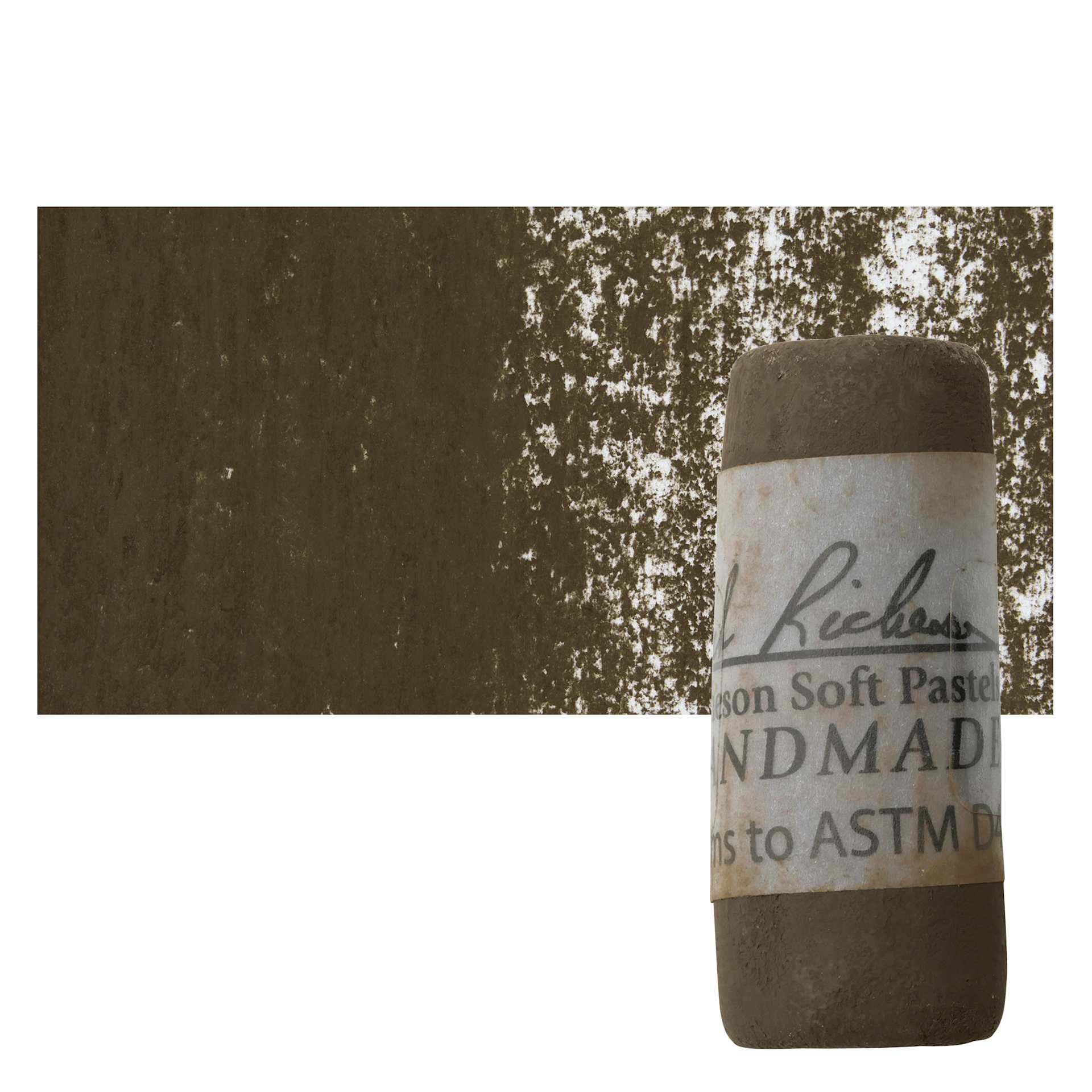 Richeson Soft Handrolled Pastel - Earth Brown EB24, pastel and swatch