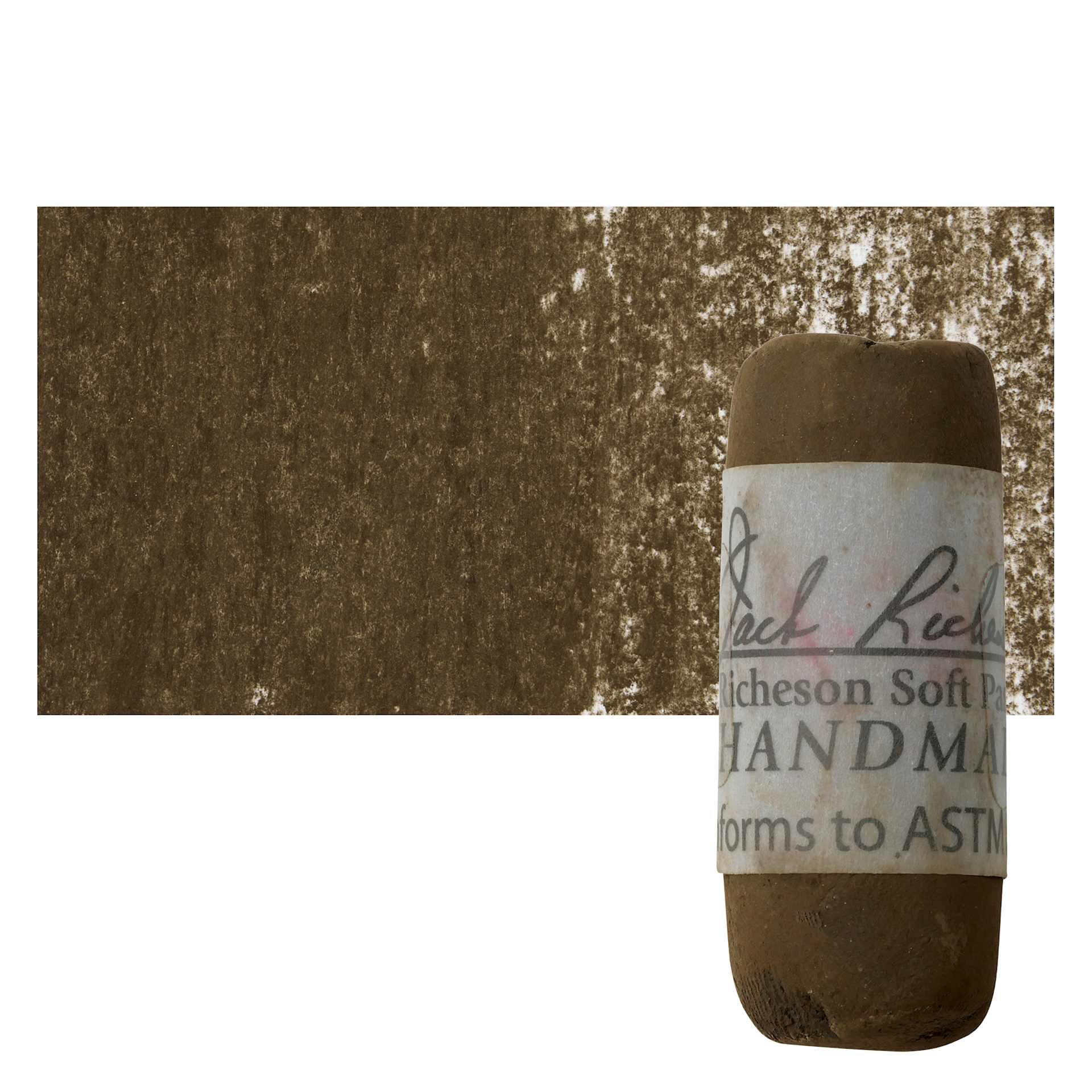 Richeson Soft Handrolled Pastel - Earth Brown EB25, pastel and swatch