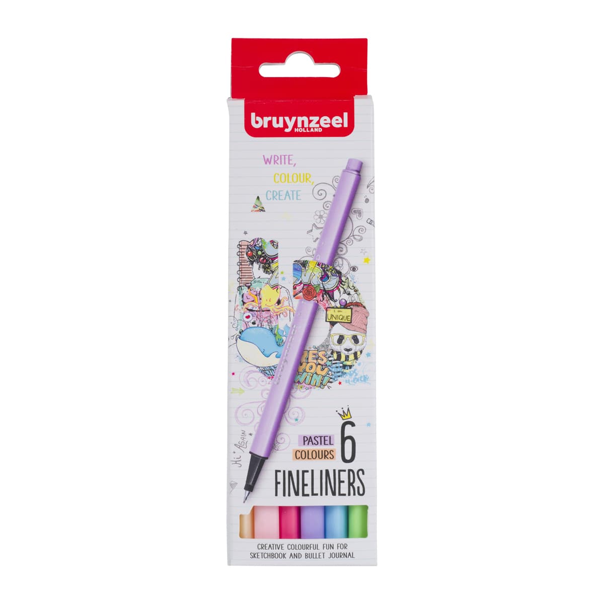 Fineliner Pen Set 6-Pen Pastel Colors Set
