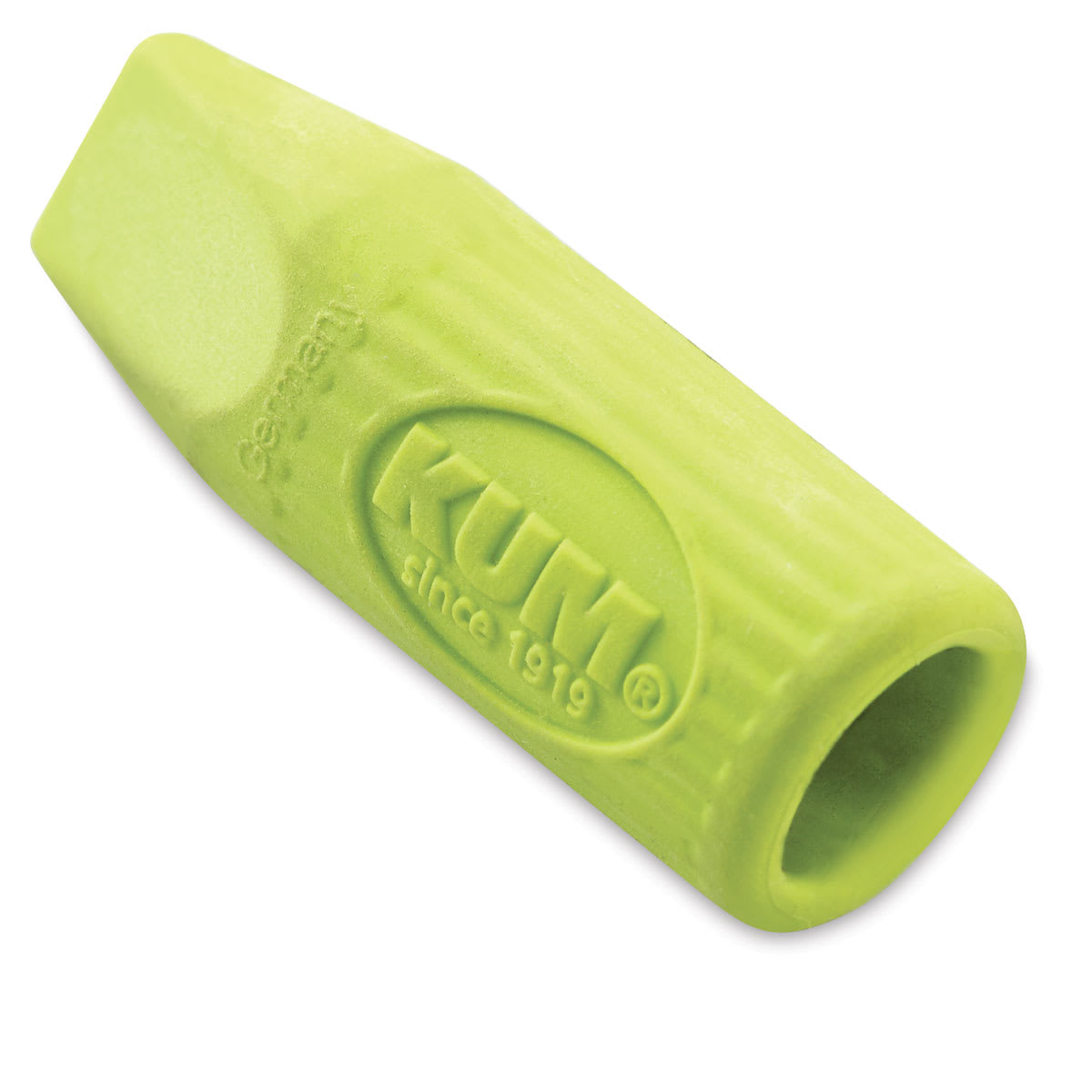 Kum Mini-Cap Erasers - Green Eraser cap at angle