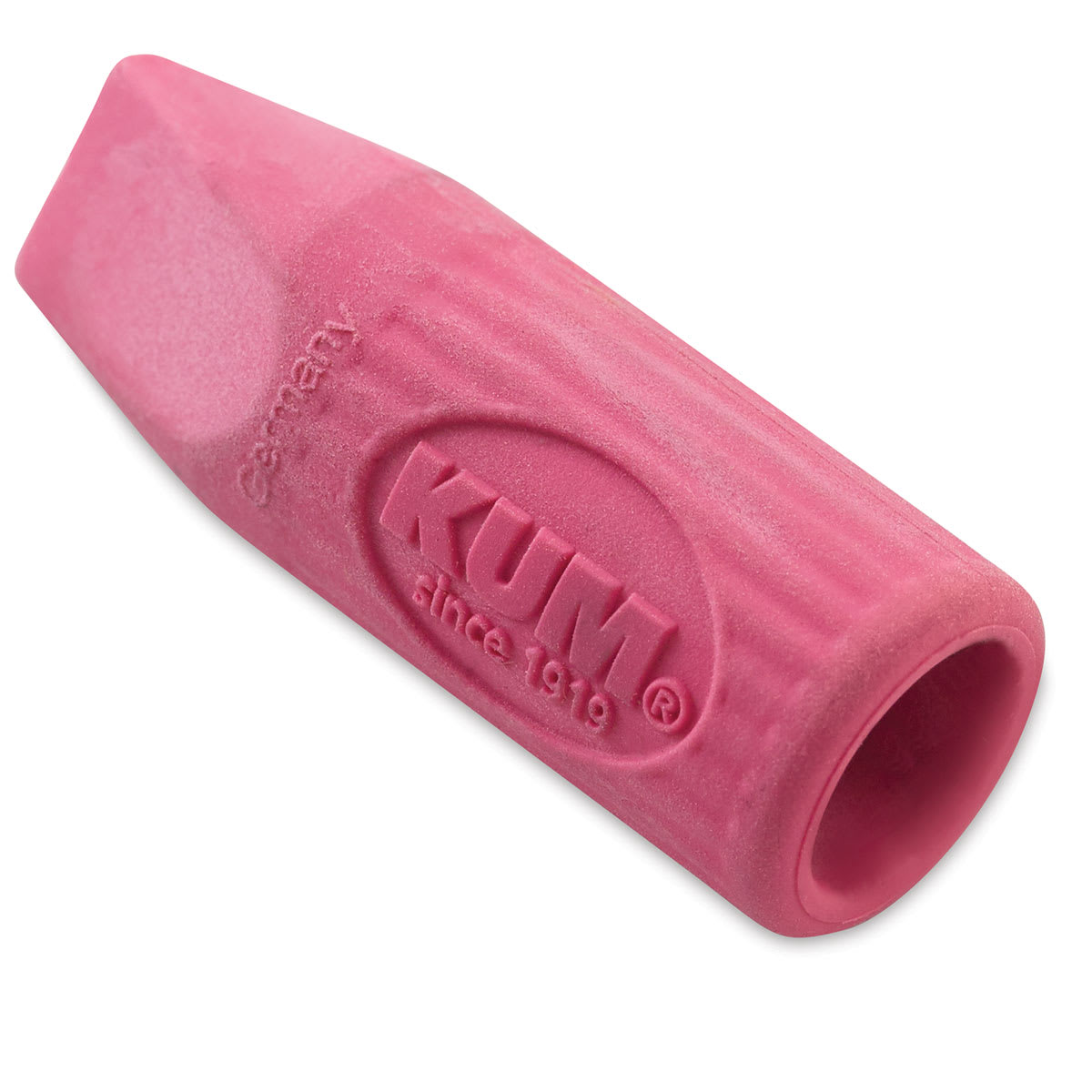 Kum Mini-Cap Erasers - Pink Eraser cap at angle
