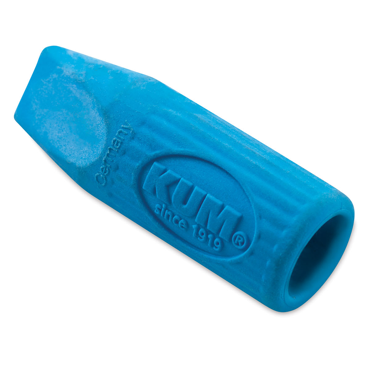 Kum Mini-Cap Erasers - Blue Eraser cap at angle