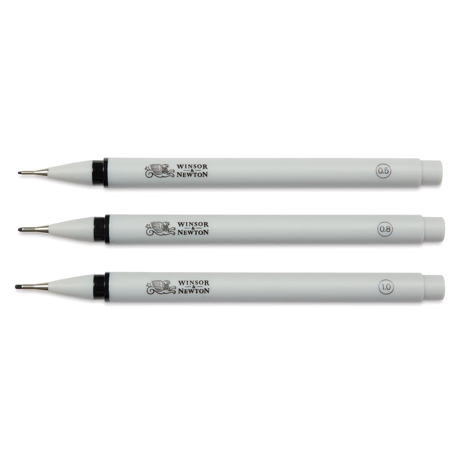 Winsor & Newton Fineliner - Black, Extra Fine, Set of 3, caps off