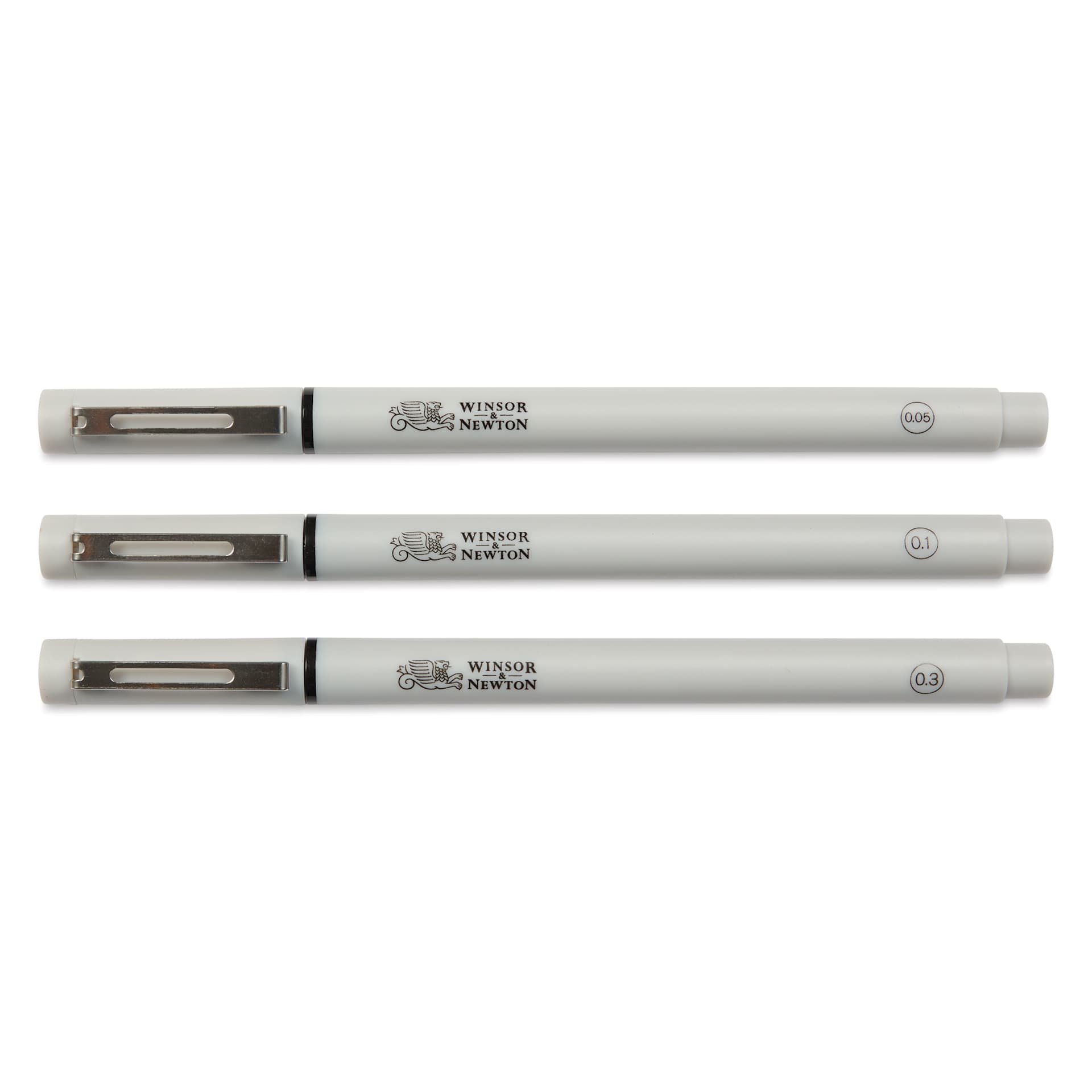 Winsor & Newton Fineliner - Black, Fine, Set of 3, caps on