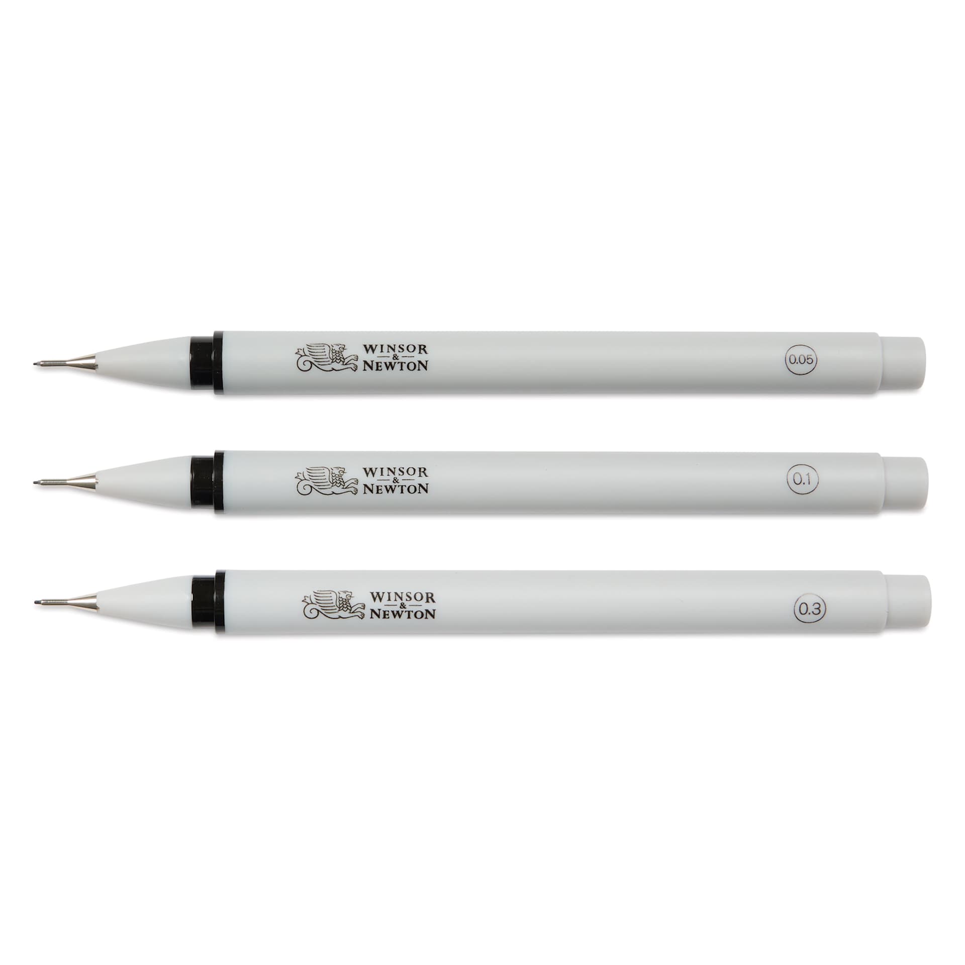 Winsor & Newton Fineliner - Black, Fine, Set of 3, caps off