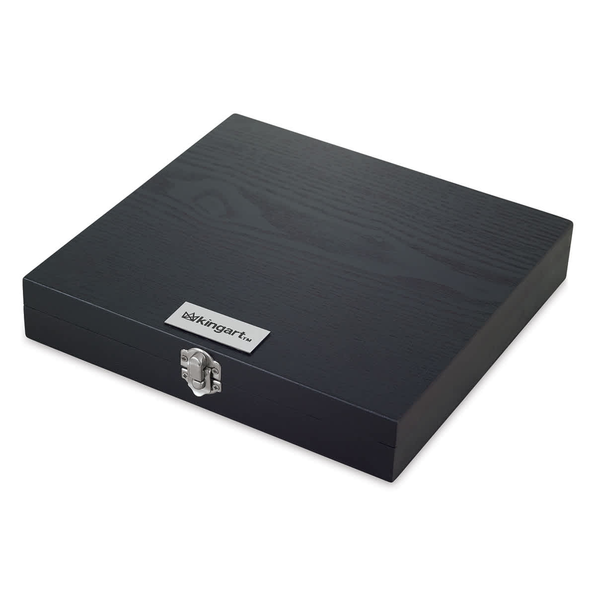 Kingart Sketching Set - Angled view of closed wooden case