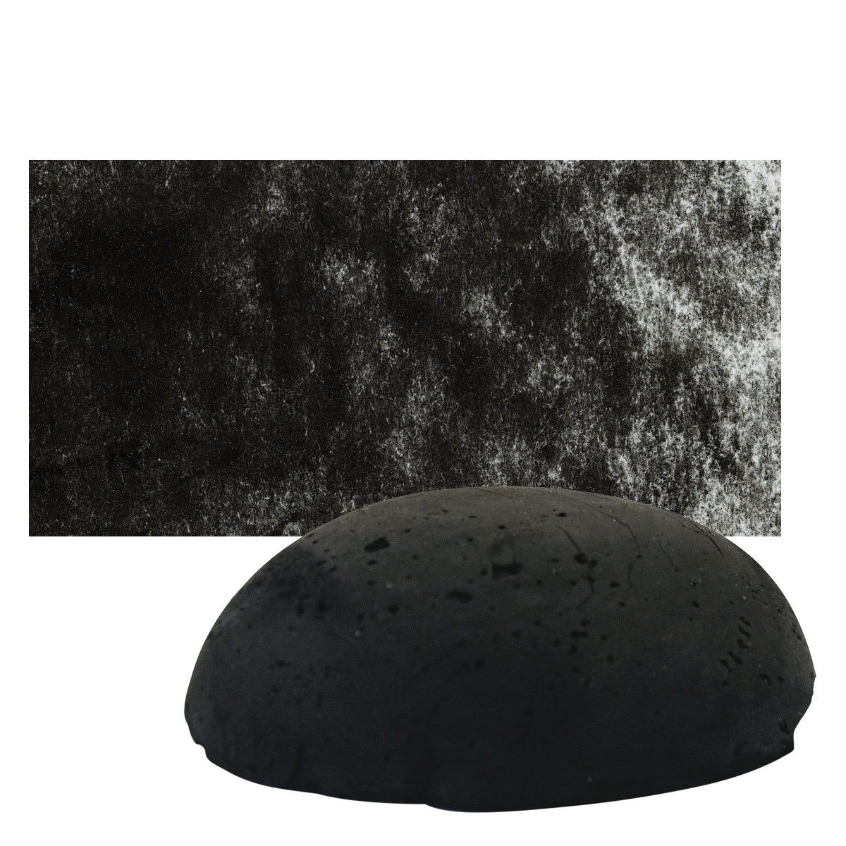 Sennelier Soft Pastel Pebble - Ivory Black pastel and swatch