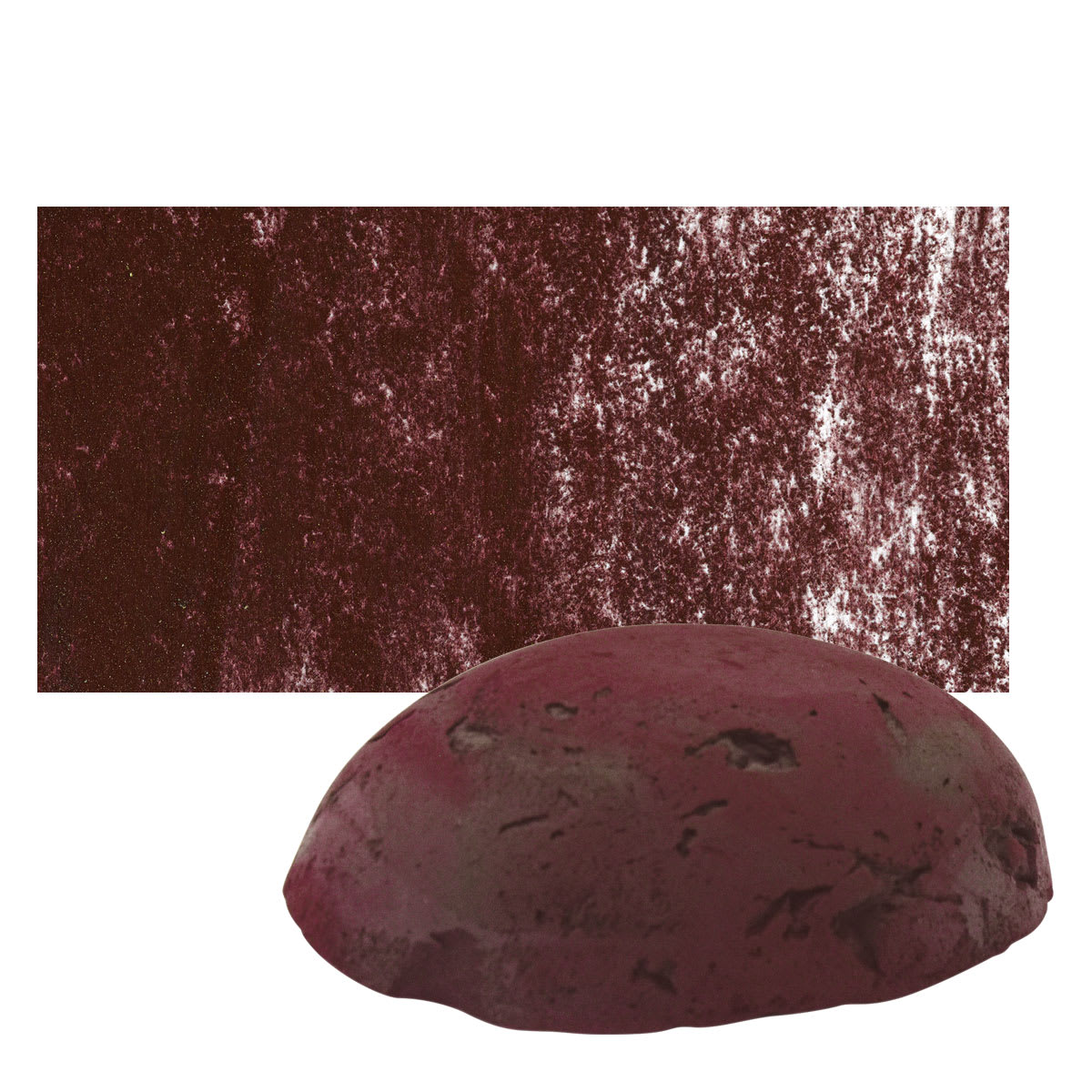 Sennelier Soft Pastel Pebble - Carmine Brown pastel and swatch