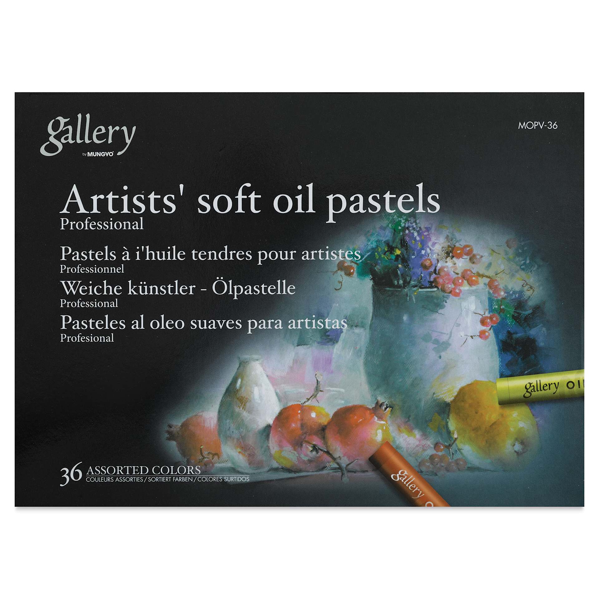 Mungyo Gallery Artists' Soft Oil Pastels - Set of 36 (front of packaging)