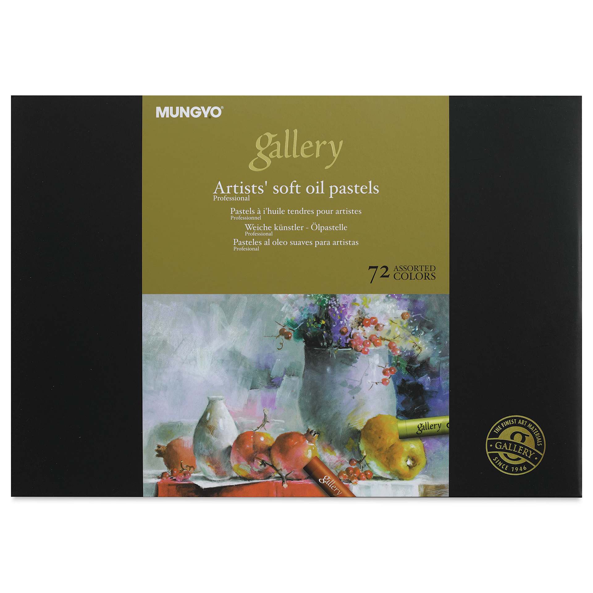 Mungyo Gallery Artists' Soft Oil Pastels - Set of 72 (front of packaging)
