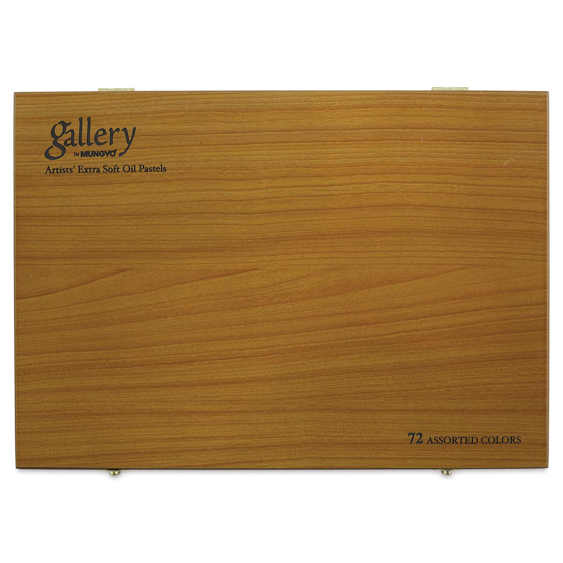 Mungyo Gallery Artists' Soft Oil Pastels - Set of 72, Wooden Box (front of packaging)