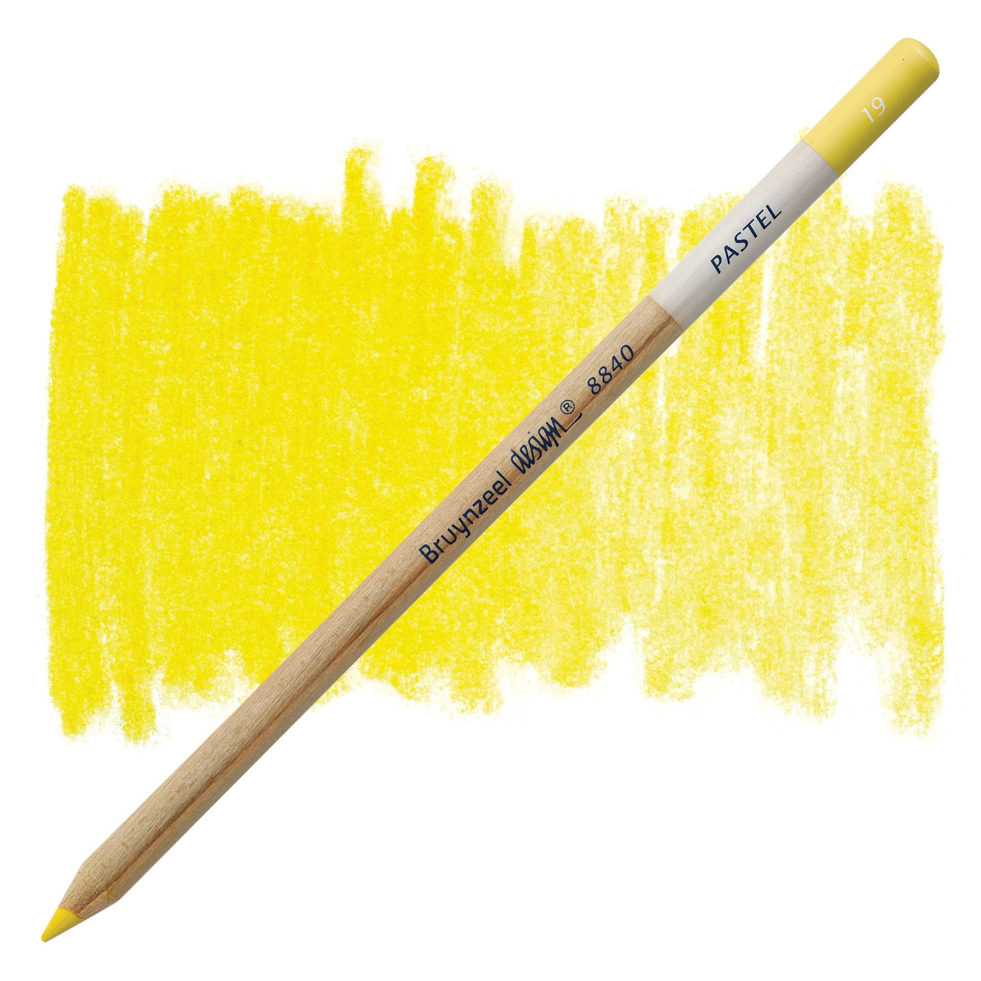 Bruynzeel Design Pastel Pencil - Naples Yellow 19 pastel pencil and swatch