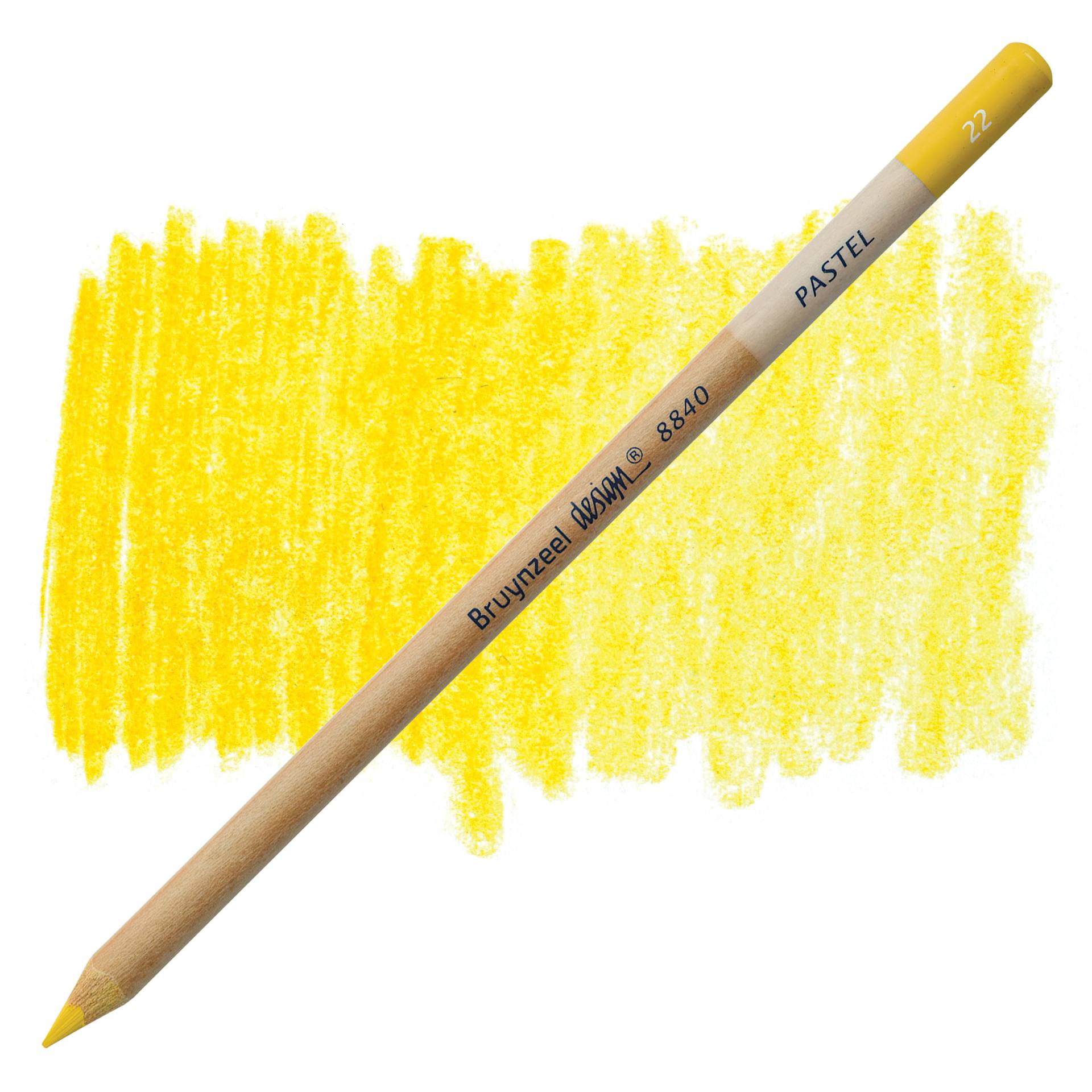 Bruynzeel Design Pastel Pencil - Deep Yellow 22 pastel pencil and swatch