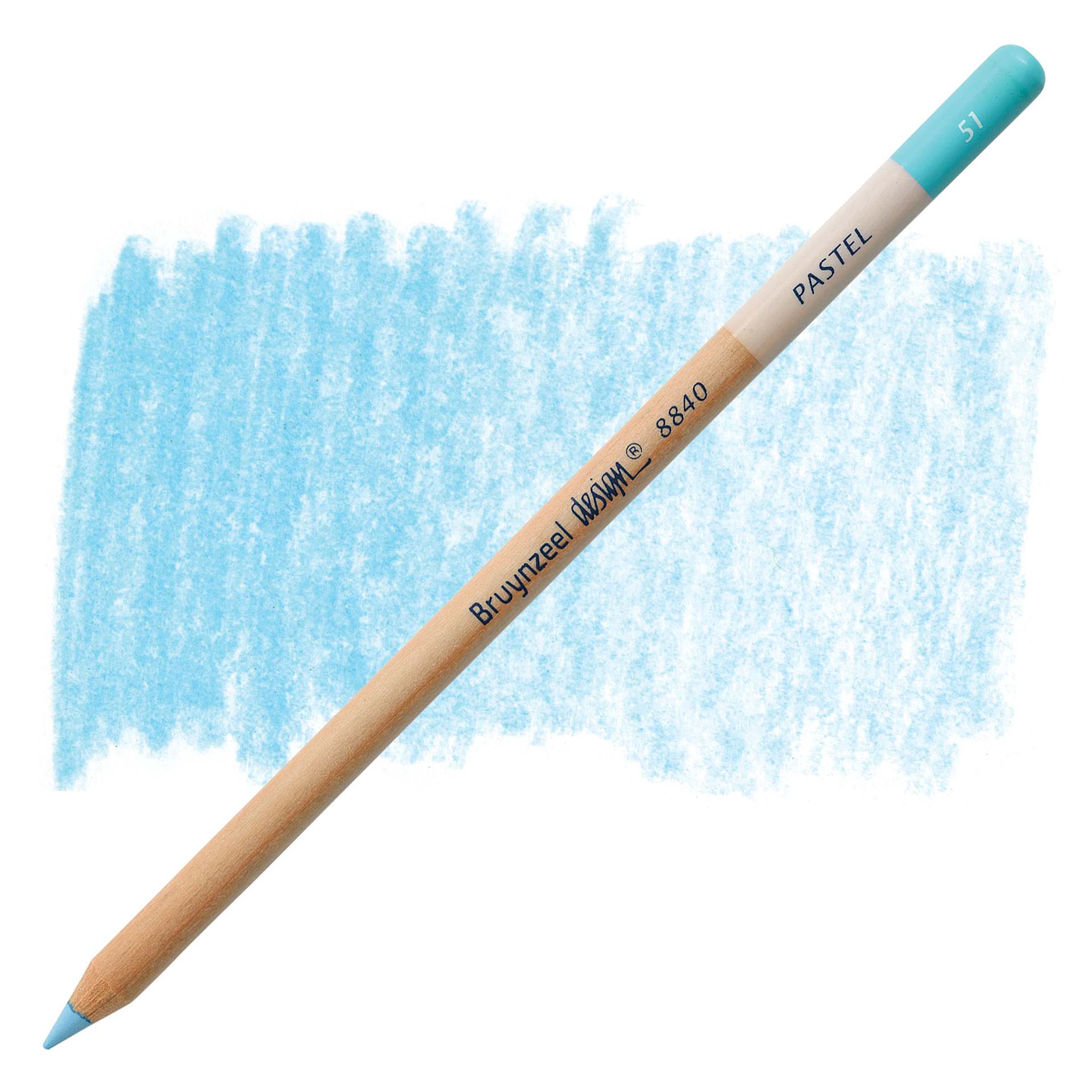 Bruynzeel Design Pastel Pencil - Light Blue 51 pastel pencil and swatch