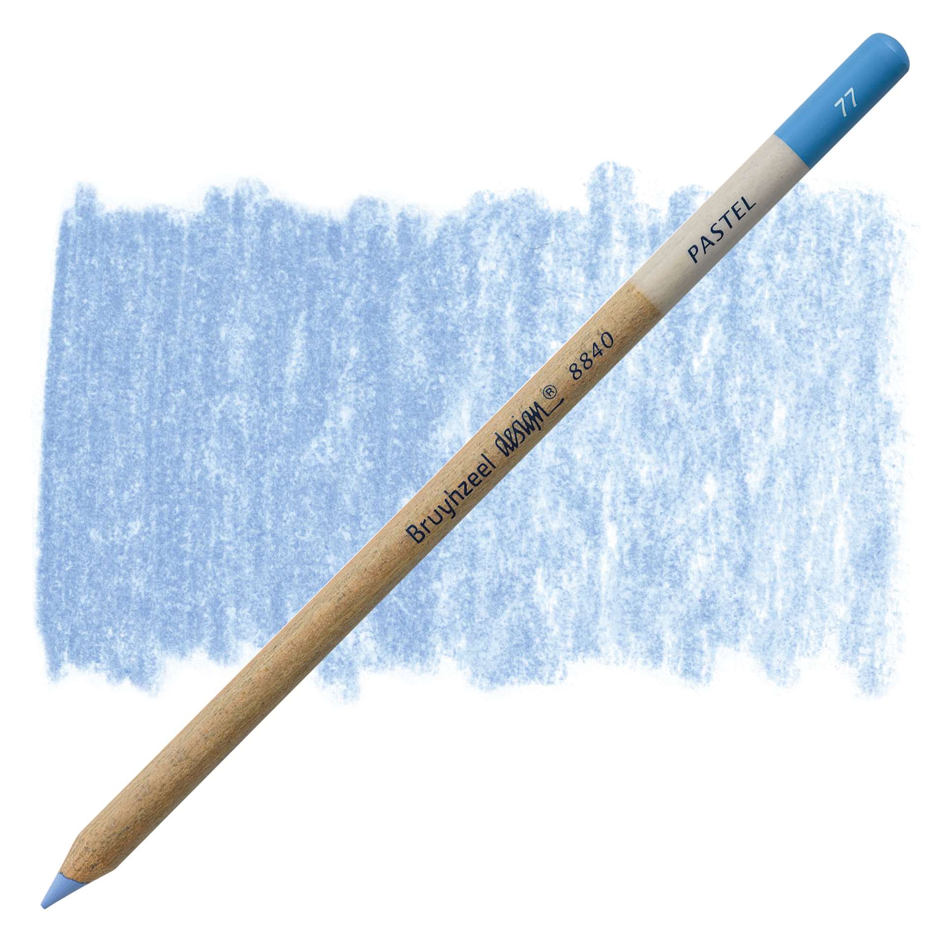 Bruynzeel Design Pastel Pencil - Light Ultramarine 77 pastel pencil and swatch