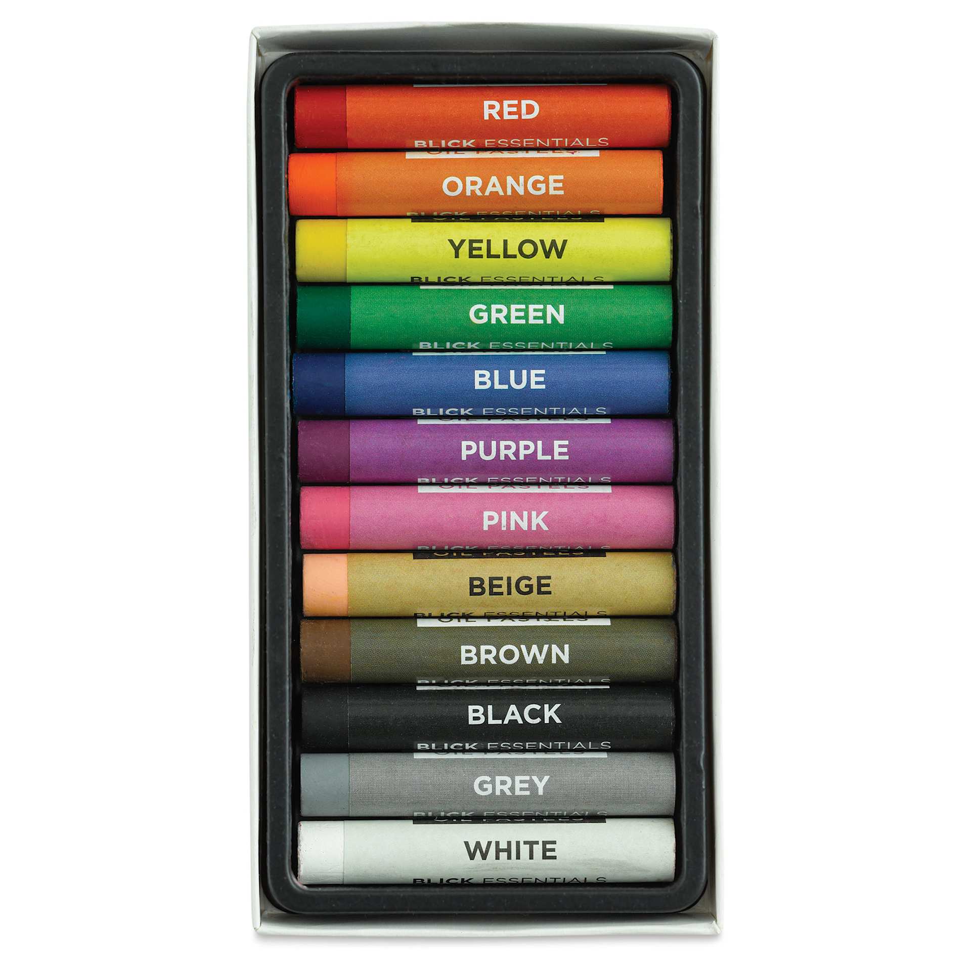 Blick Essentials Oil Pastel Sets - Set of 12, contents out of packaging