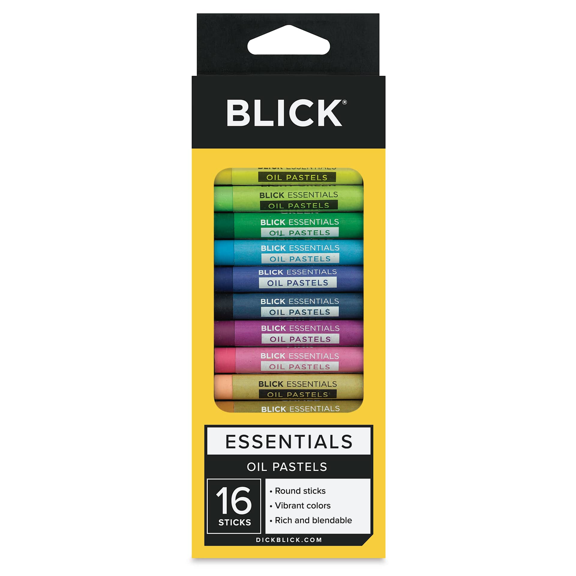 Blick Essentials Oil Pastel Sets - Set of 16, front of packaging