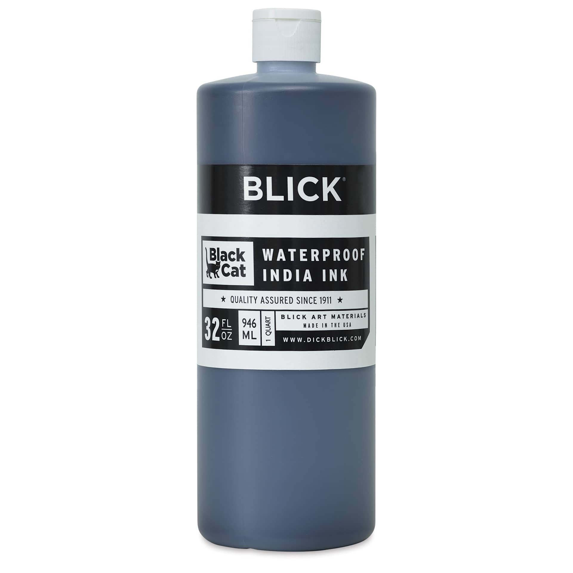 Blick Black Cat Waterproof India Ink - Quart Blick Black Cat Waterproof India Ink - Quart